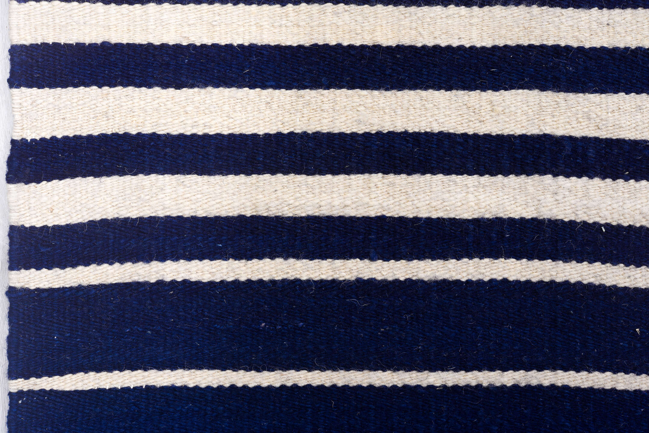 8' x 10' one-of-a-kind handmade vintage Kilim large size rug. Color palette: indigo, ivory, purple