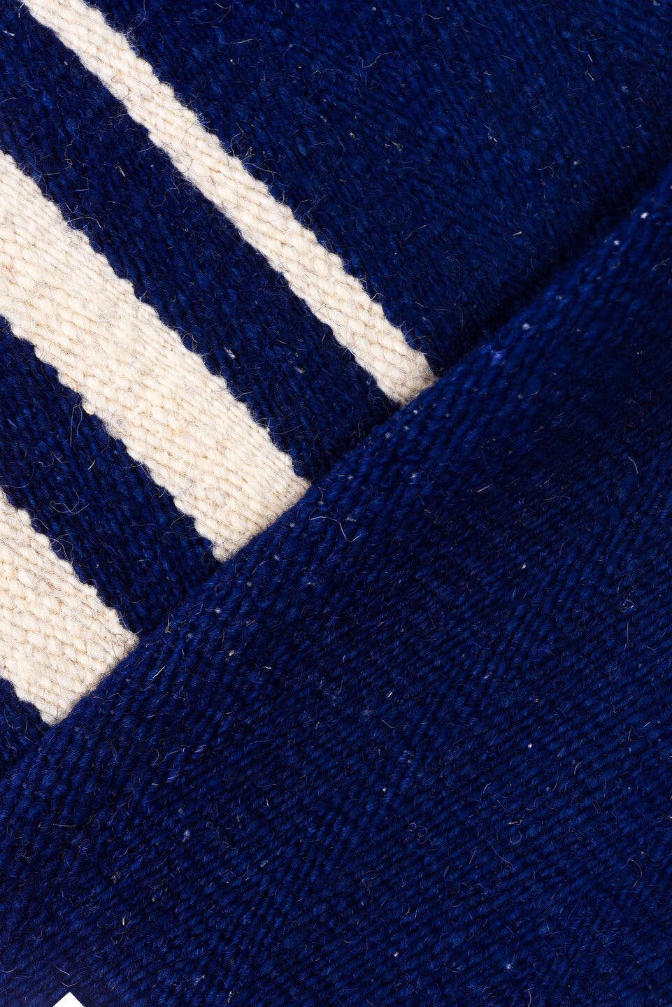 8' x 10' one-of-a-kind handmade vintage Kilim large size rug. Color palette: indigo, ivory, purple
