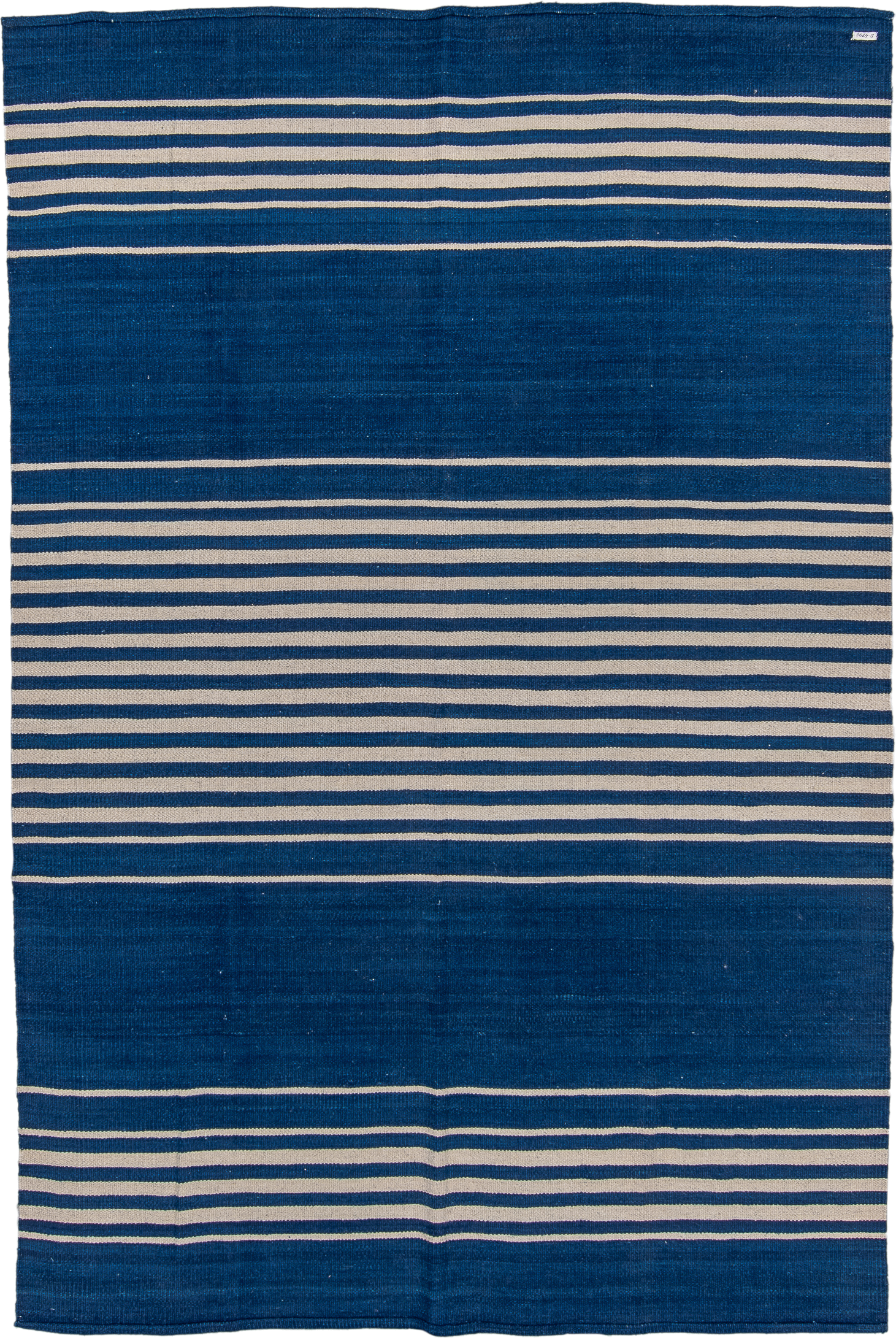 5' x 9' one-of-a-kind handmade vintage Kilim medium size rug. Color palette: blue, ivory