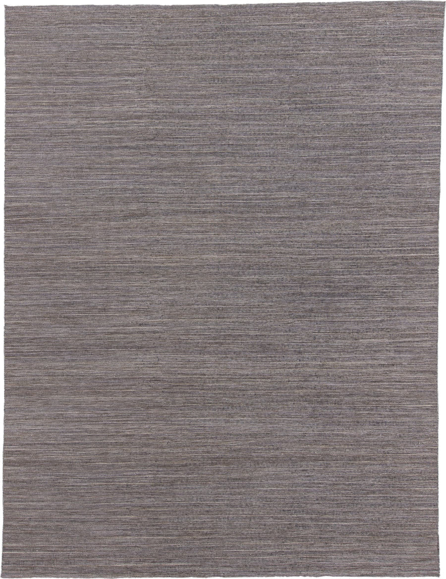 9' x 12' one-of-a-kind handmade vintage Kilim large size rug. Color palette: taupe, gray, charcoal, ivory, beige, black