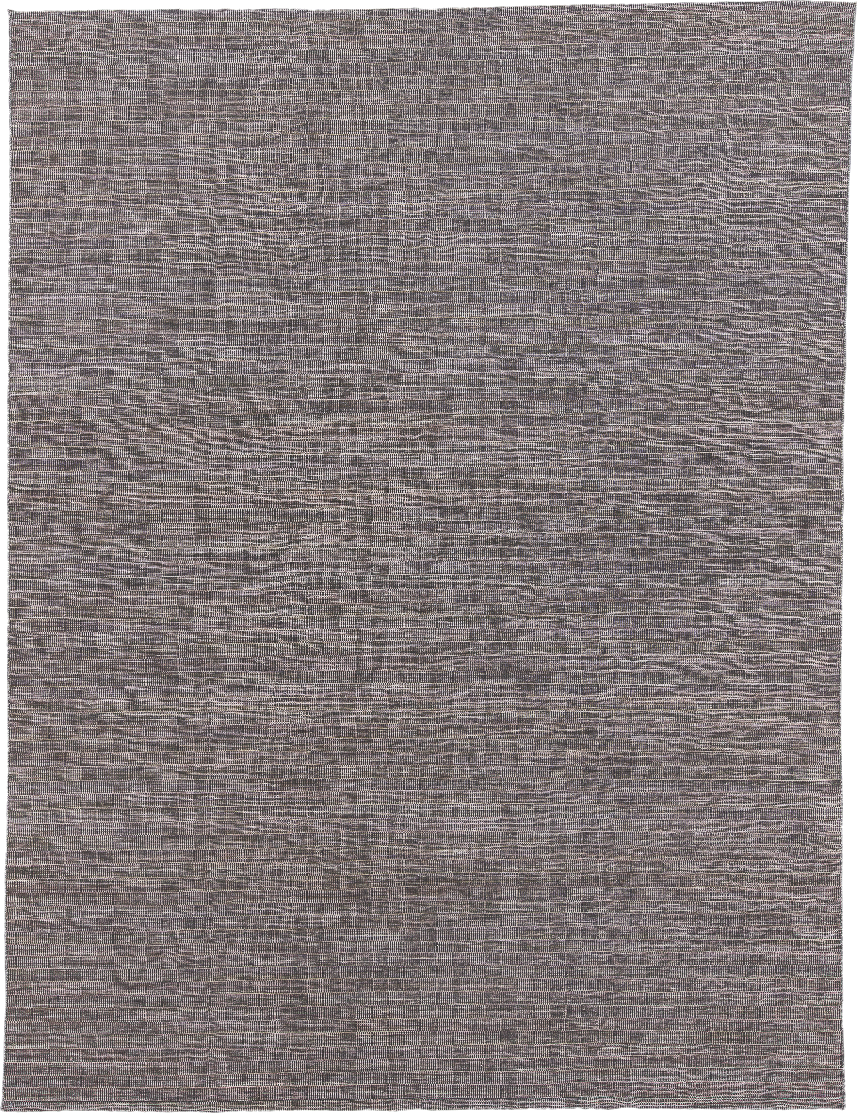 9' x 12' one-of-a-kind handmade vintage Kilim large size rug. Color palette: taupe, gray, charcoal, ivory, beige, black