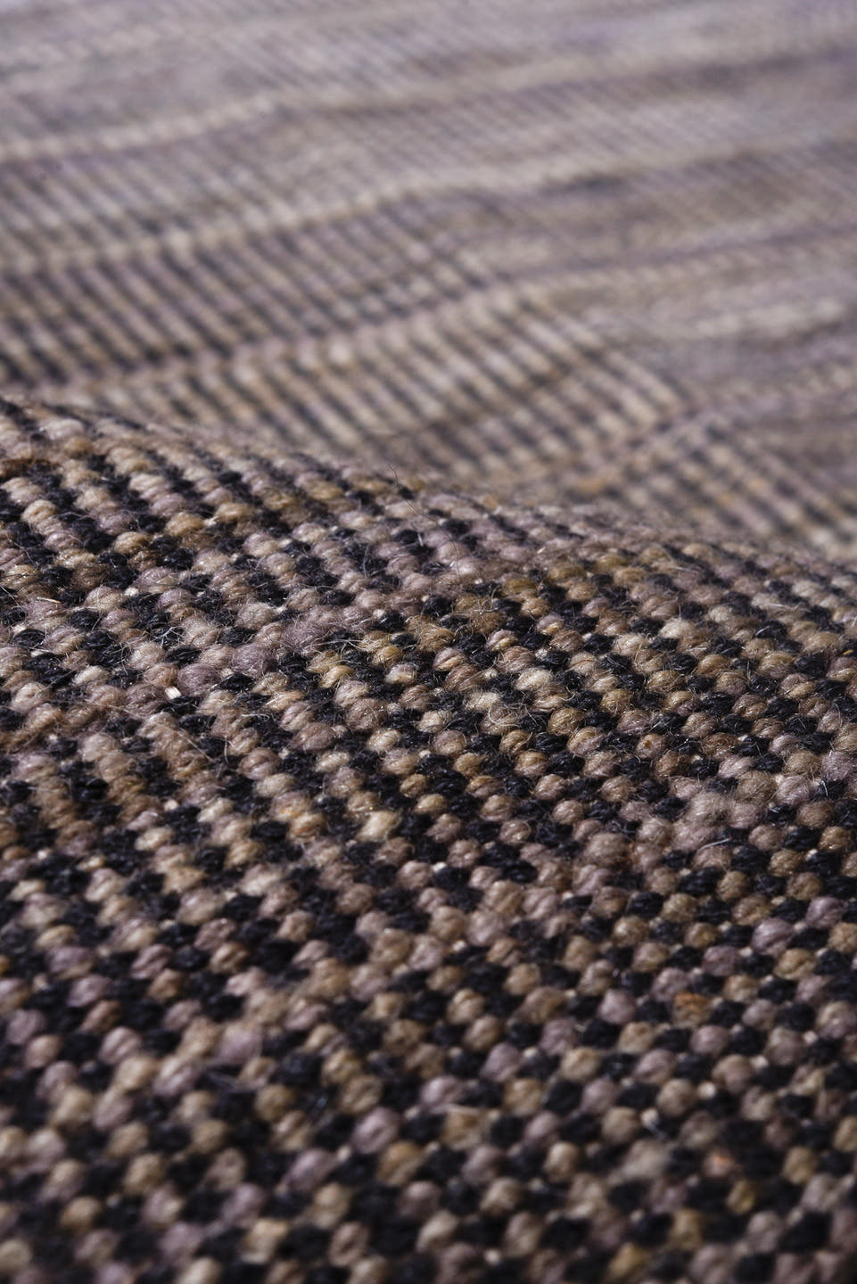 9' x 12' one-of-a-kind handmade vintage Kilim large size rug. Color palette: taupe, gray, charcoal, ivory, beige, black