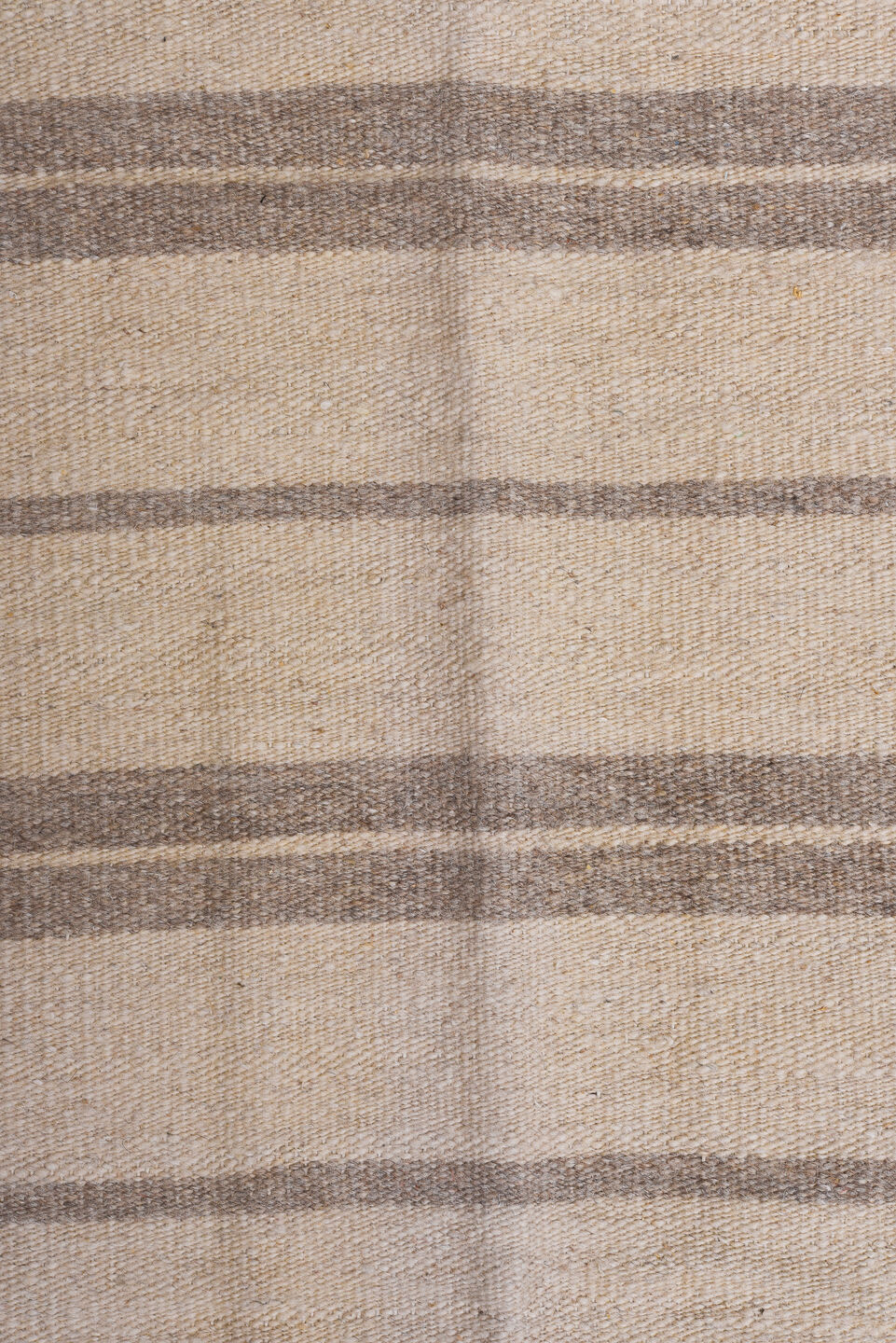 9' x 13' one-of-a-kind handmade vintage Kilim large size rug. Color palette: ivory, taupe, gray, cream, beige