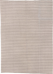 10' x 13' one-of-a-kind handmade vintage Kilim large size rug. Color palette: ivory, taupe, beige, gray