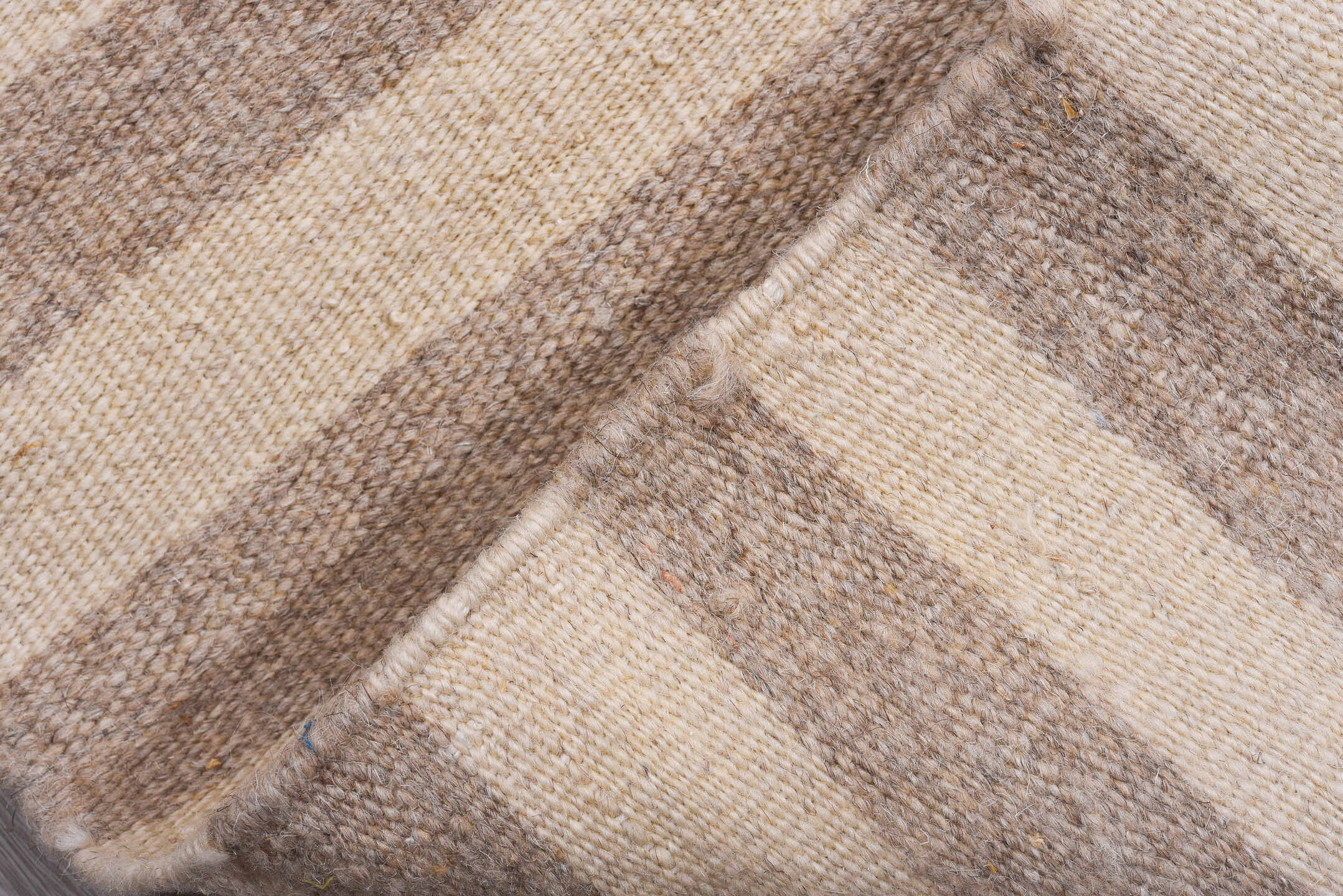 10' x 13' one-of-a-kind handmade vintage Kilim large size rug. Color palette: ivory, taupe, beige, gray
