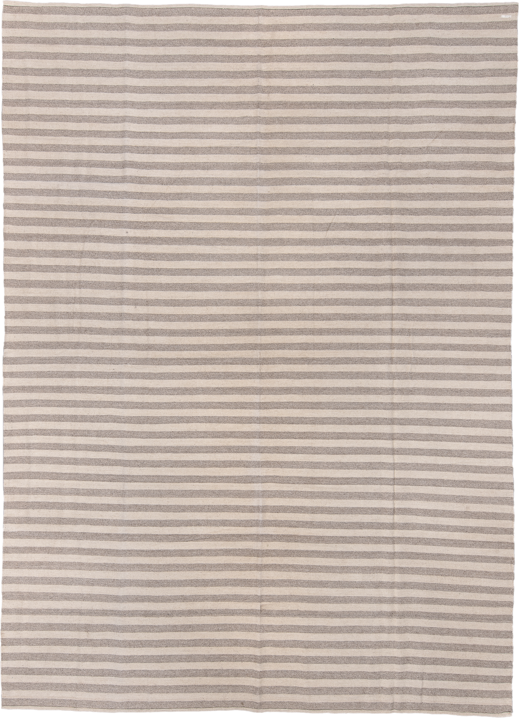10' x 14' one-of-a-kind handmade vintage Kilim large size rug. Color palette: ivory, taupe, beige, gray
