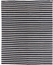 7' x 9' one-of-a-kind handmade vintage Kilim rug. Color palette: ivory, navy, blue