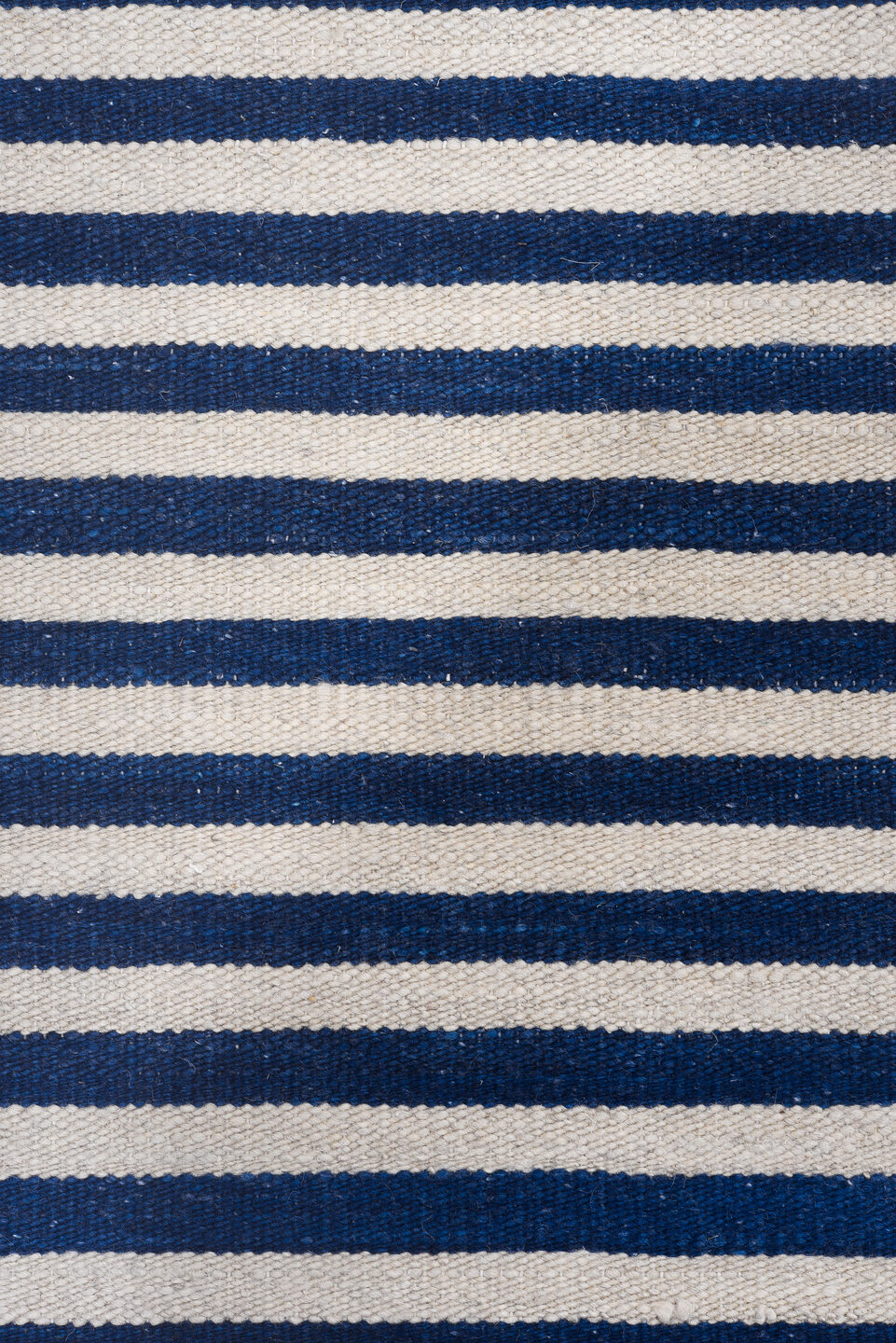 7' x 9' one-of-a-kind handmade vintage Kilim rug. Color palette: indigo, ivory, purple