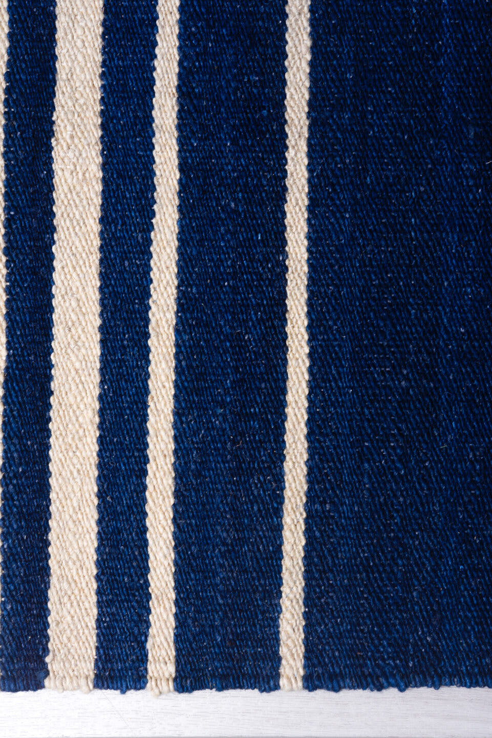 7' x 10' one-of-a-kind handmade vintage Kilim large size rug. Color palette: indigo, ivory, purple