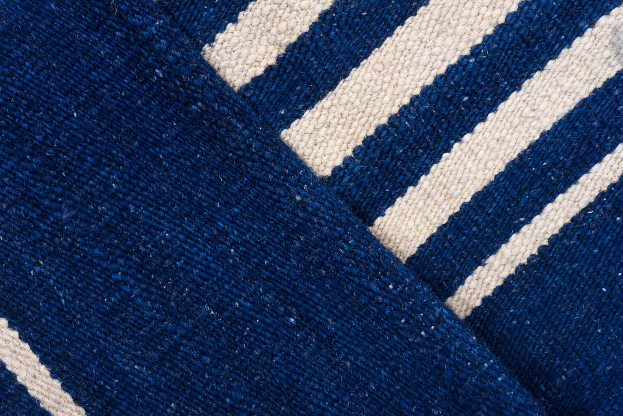 7' x 10' one-of-a-kind handmade vintage Kilim large size rug. Color palette: indigo, ivory, purple