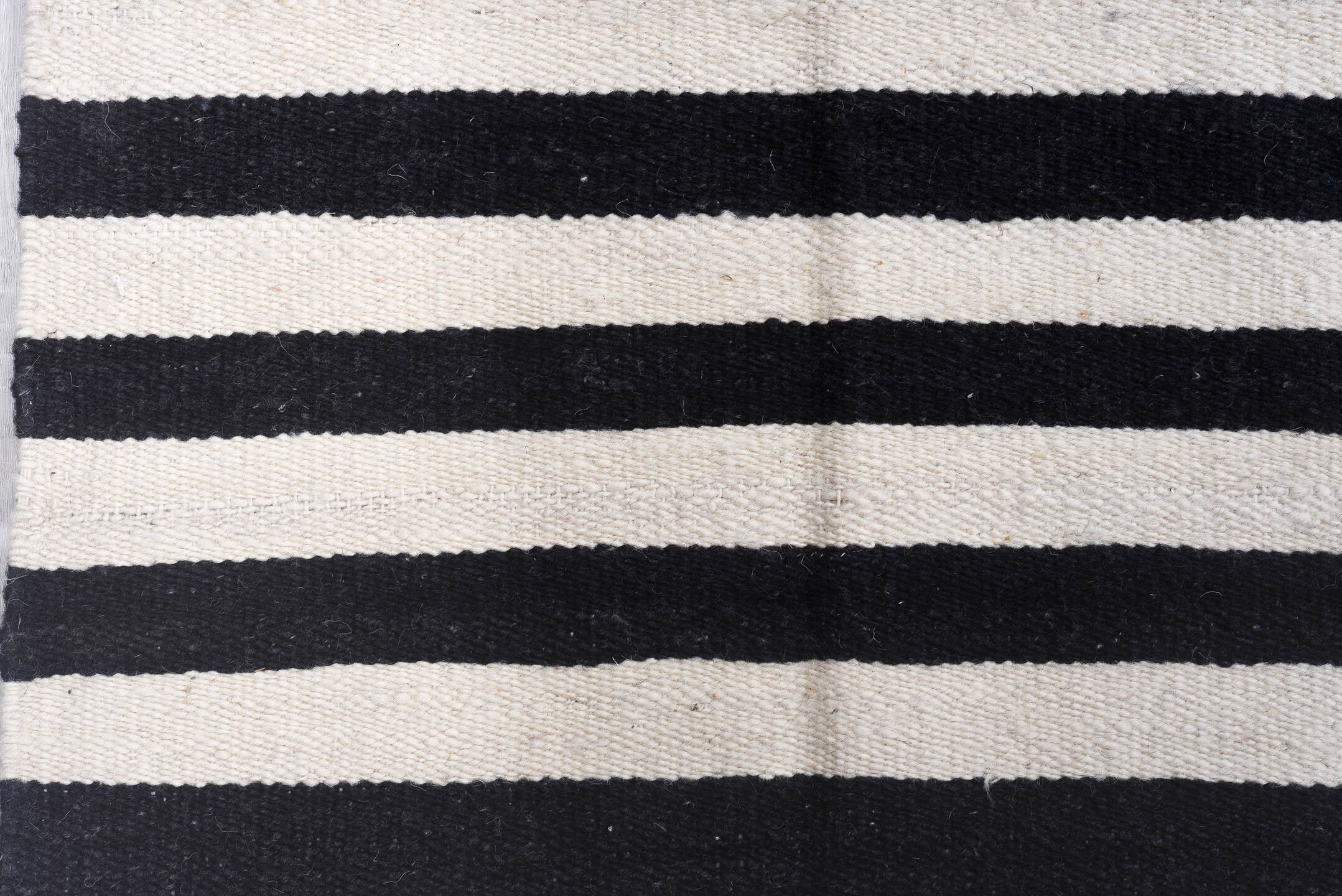 10' x 14' one-of-a-kind handmade vintage Kilim large size rug. Color palette: black, blue, dark gray, gainsboro, gray