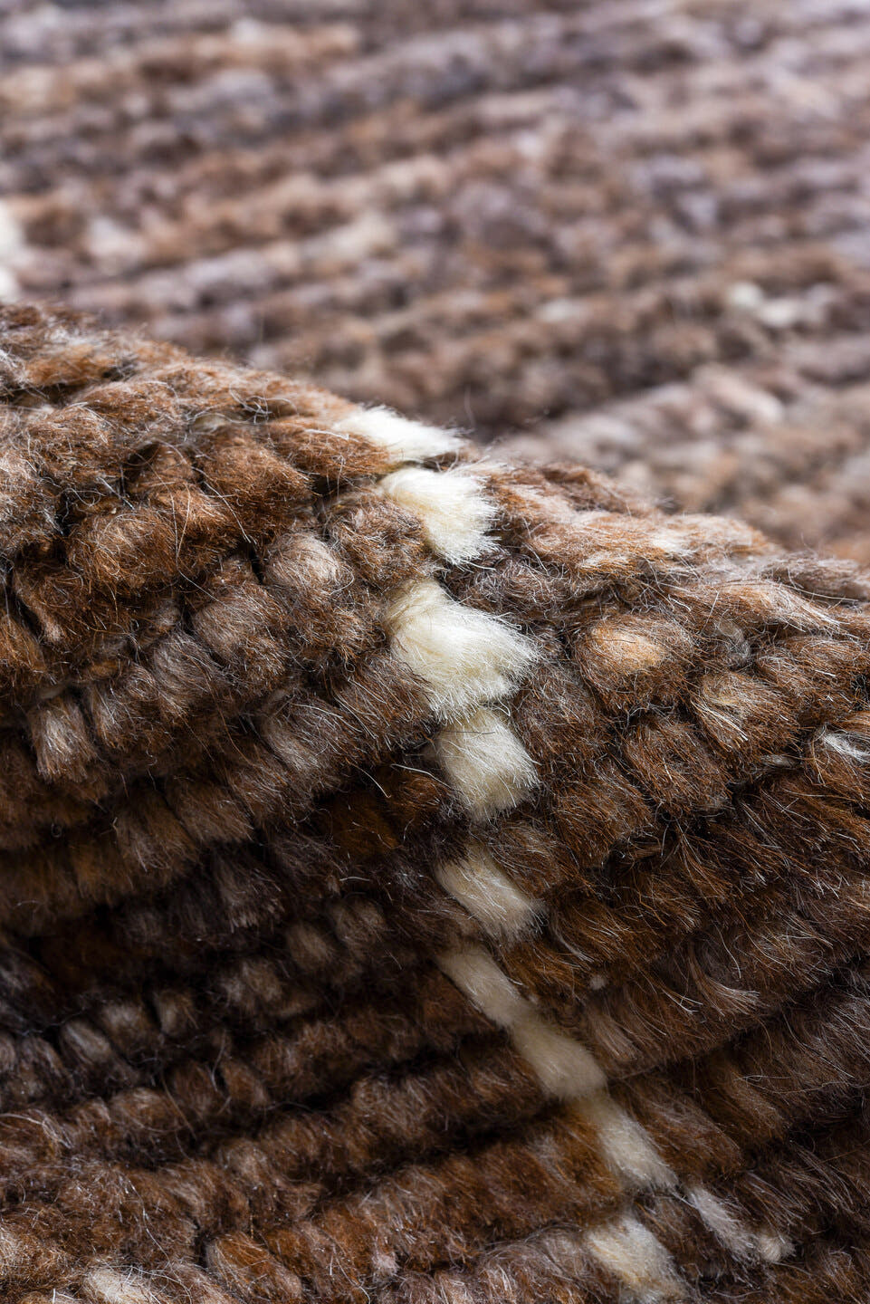 10' x 12' one-of-a-kind handmade vintage Tulu large size rug. Color palette: brown, taupe, ivory, charcoal, camel, beige