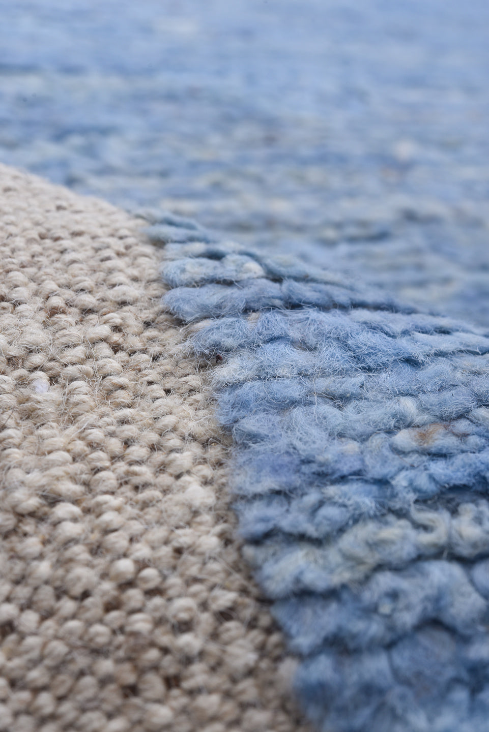 8' x 10' one-of-a-kind handmade vintage Tulu large size rug. Color palette: blue, gainsboro, gray, light blue, light gray