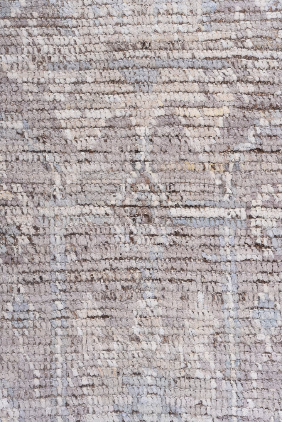 8' x 9' one-of-a-kind handmade vintage Tulu rug. Color palette: taupe, ivory, blush, pale blue, beige, brown, gray, pink