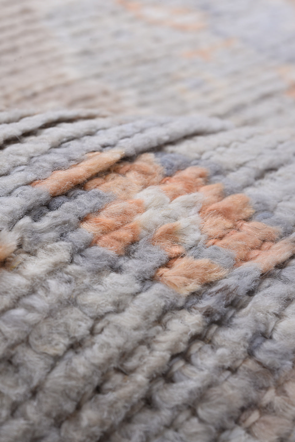 8' x 10' one-of-a-kind handmade vintage Tulu large size rug. Color palette: brown, dim gray, gainsboro, gray, light gray