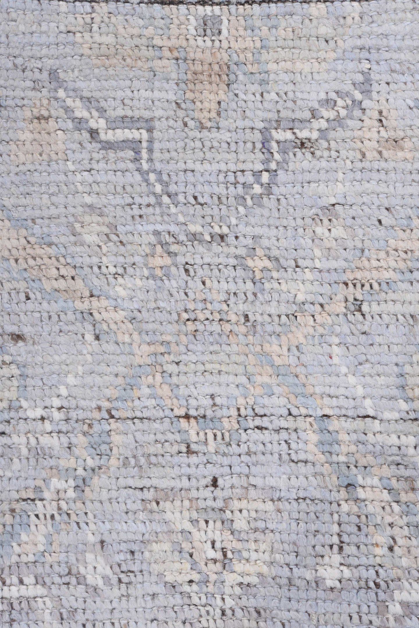 8' x 10' one-of-a-kind handmade vintage Tulu large size rug. Color palette: pale blue, ivory, taupe, muted gold, beige