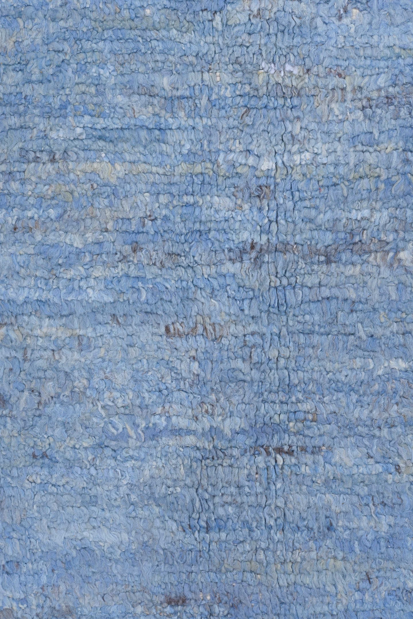 10' x 12' one-of-a-kind handmade vintage Tulu large size rug. Color palette: sky blue, ivory, slate, taupe, charcoal