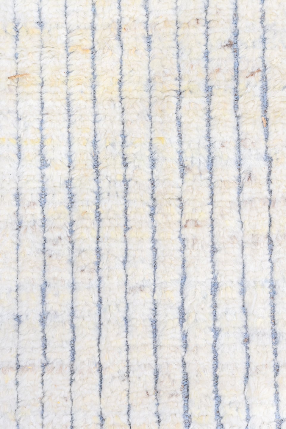 9' x 12' one-of-a-kind handmade vintage Tulu large size rug. Color palette: ivory, pale blue, brown, light blue