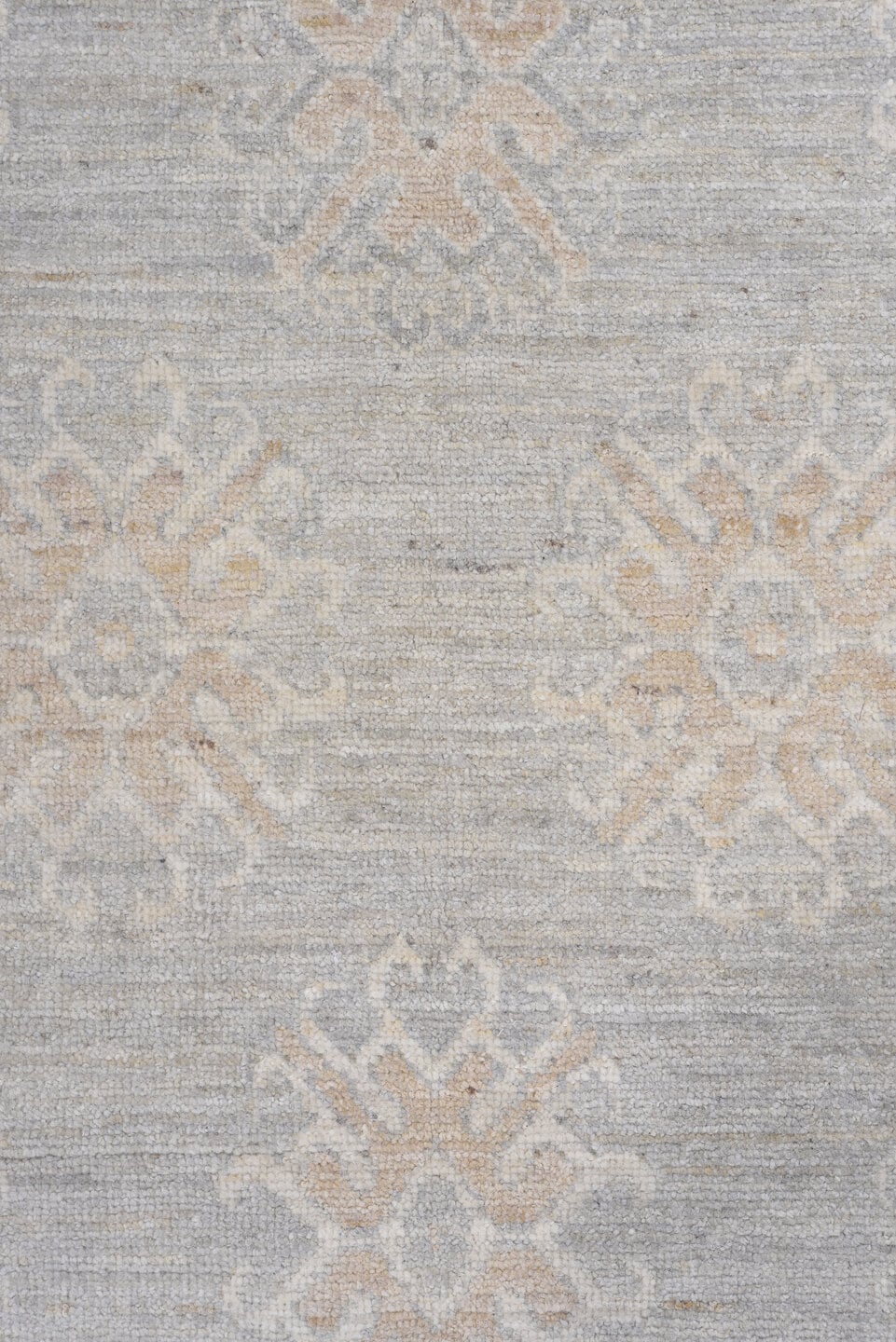 10' x 14' one-of-a-kind handmade vintage Khotan large size rug. Color palette: ivory, pale blue, light gray, cream, taupe