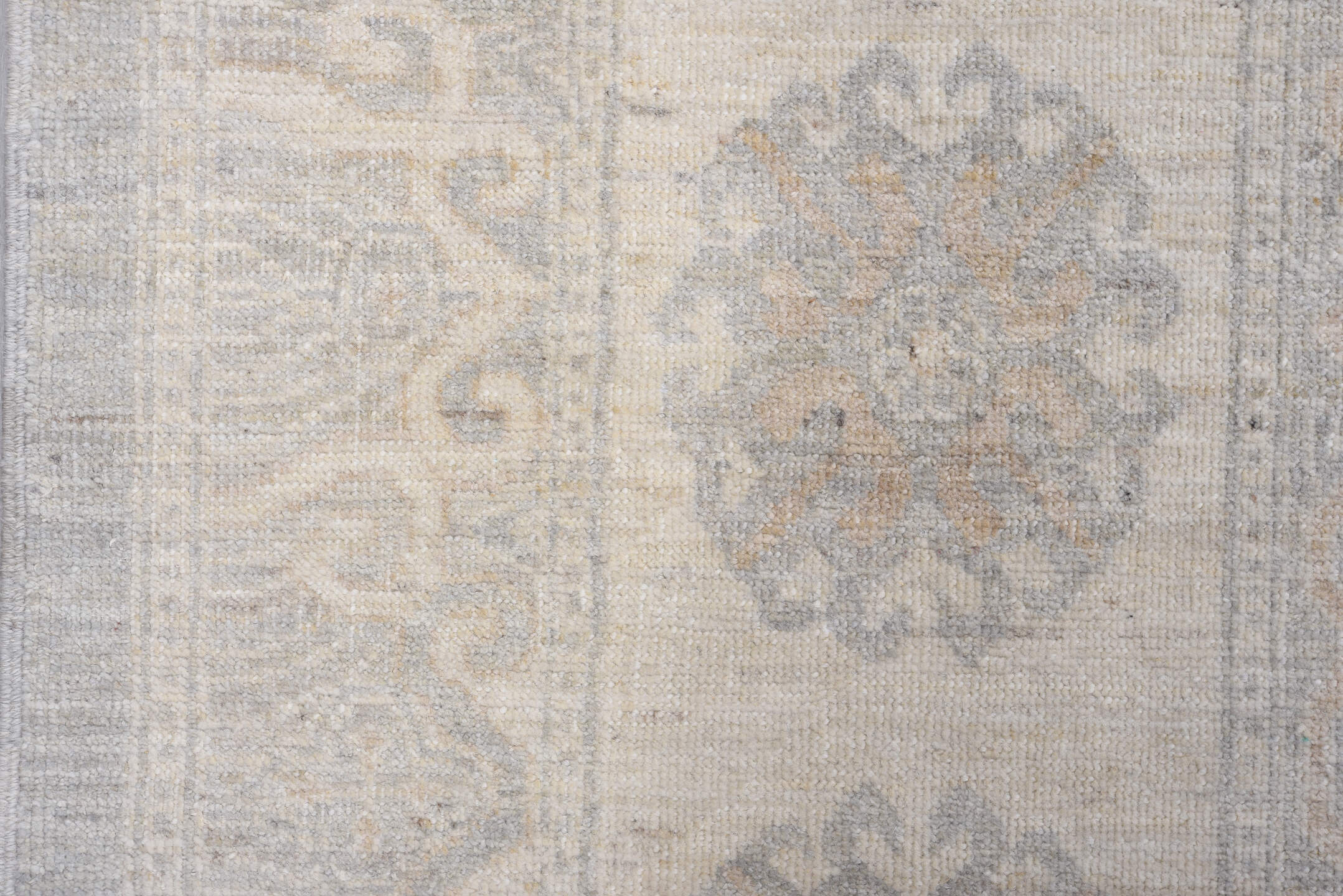 10' x 14' one-of-a-kind handmade vintage Khotan large size rug. Color palette: ivory, pale blue, light gray, cream, taupe