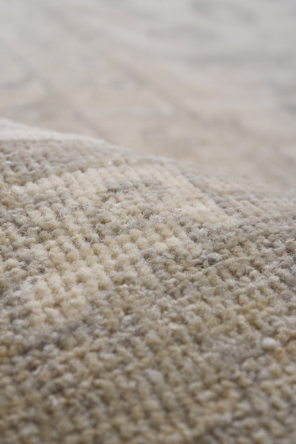 9' x 12' one-of-a-kind handmade vintage Khotan large size rug. Color palette: ivory, beige, taupe, sand, greige, gray