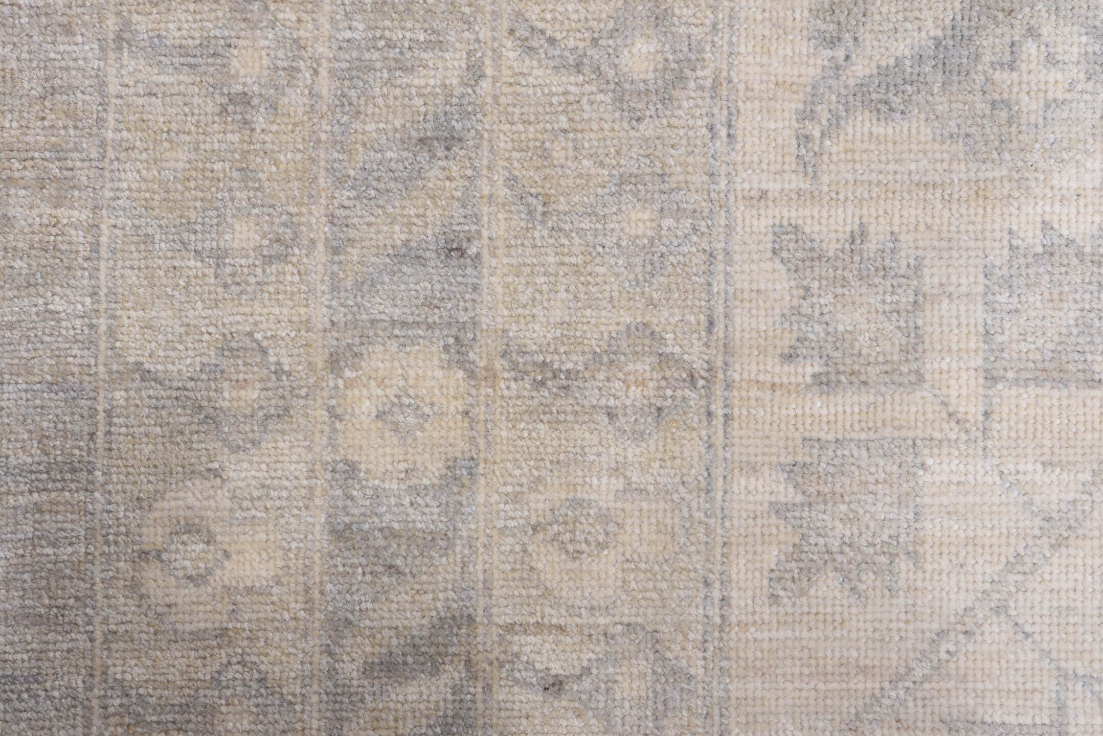 13' x 19' one-of-a-kind handmade vintage Khotan oversize rug. Color palette: ivory, taupe, beige, pale gray, sand, gray