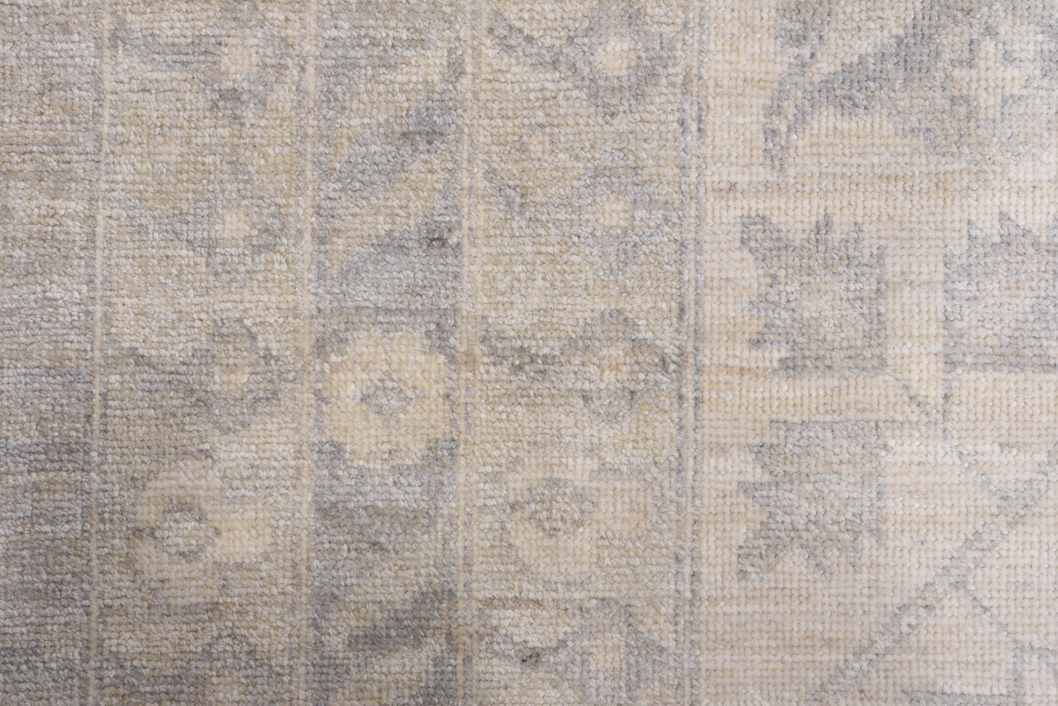 13' x 19' one-of-a-kind handmade vintage Khotan oversize rug. Color palette: ivory, taupe, beige, pale gray, sand, gray