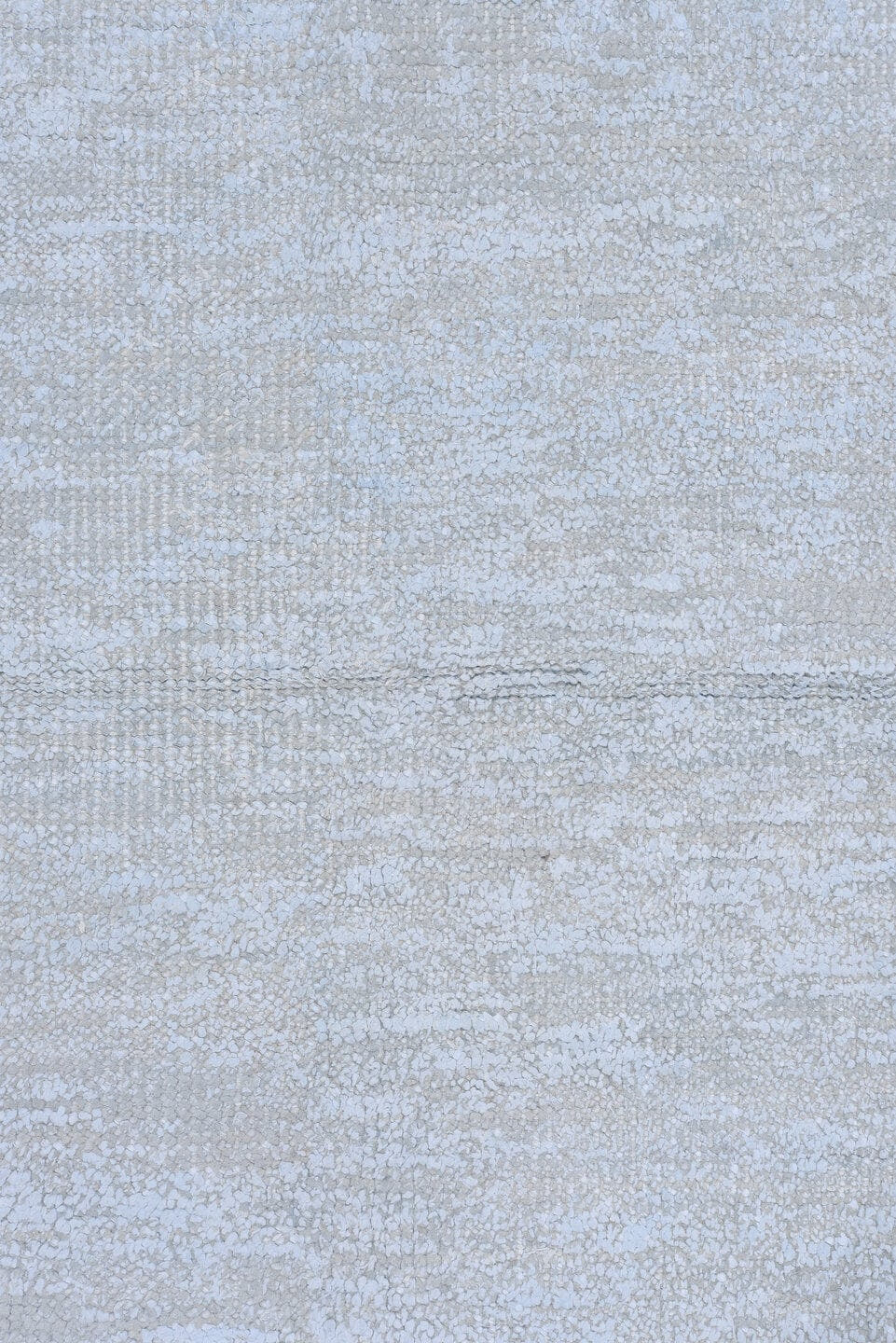 8' x 11' one-of-a-kind handmade vintage Sari Silk large size rug. Color palette: ice blue, silver, pale gray, ivory