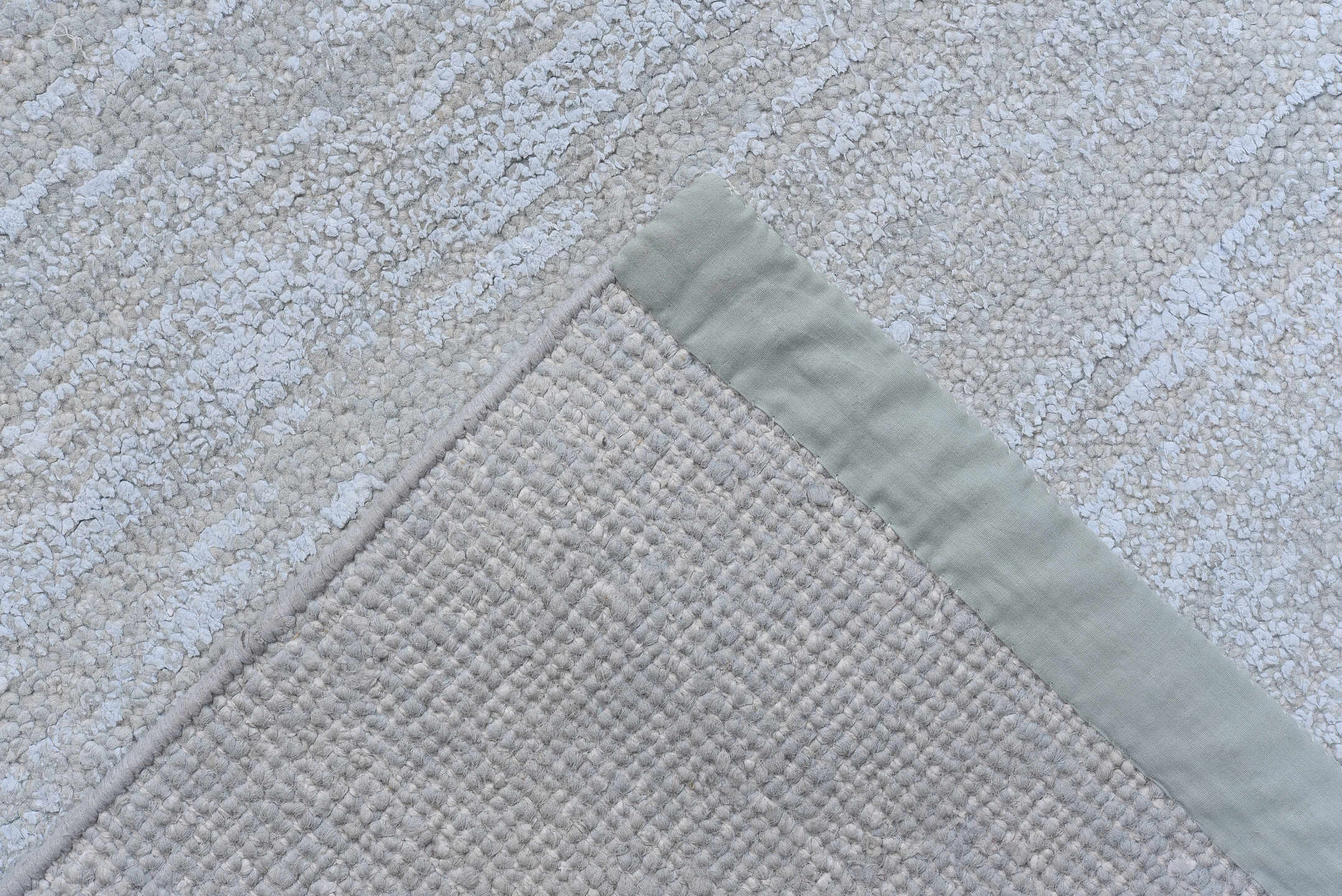 11' x 14' one-of-a-kind handmade vintage Sari Silk oversize rug. Color palette: pale blue, silver, ice blue, light blue