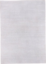 9' x 13' one-of-a-kind handmade vintage Sari Silk large size rug. Color palette: ivory, cream, taupe, beige, gray