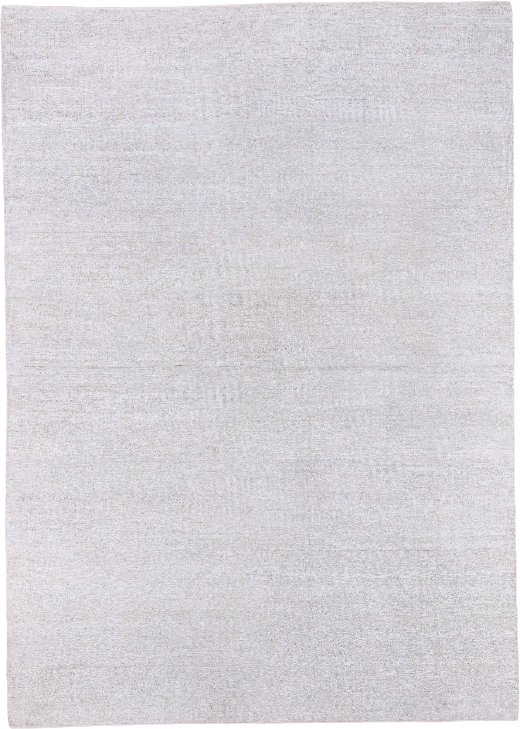 9' x 13' one-of-a-kind handmade vintage Sari Silk large size rug. Color palette: ivory, cream, taupe, beige, gray