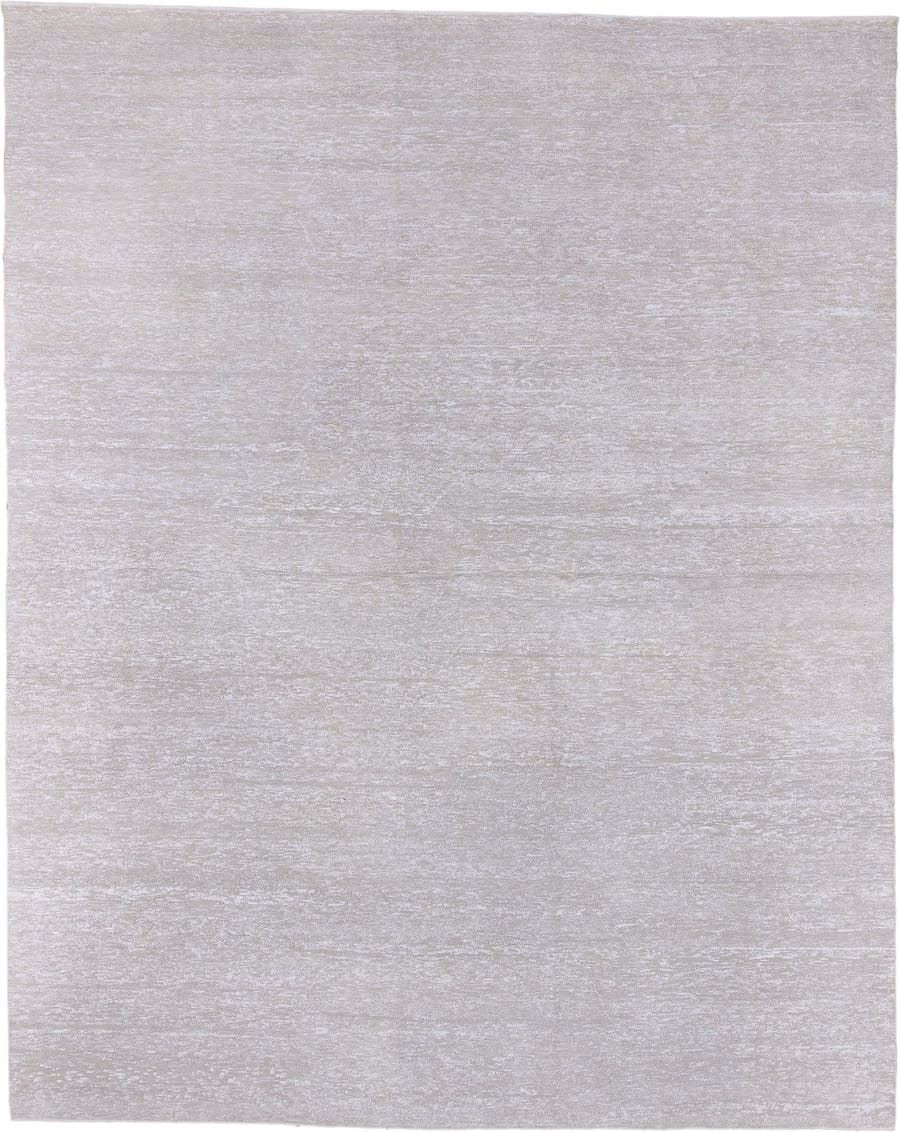 11' x 15' one-of-a-kind handmade vintage Sari Silk oversize rug. Color palette: ivory, cream, taupe, pearl, beige, gray