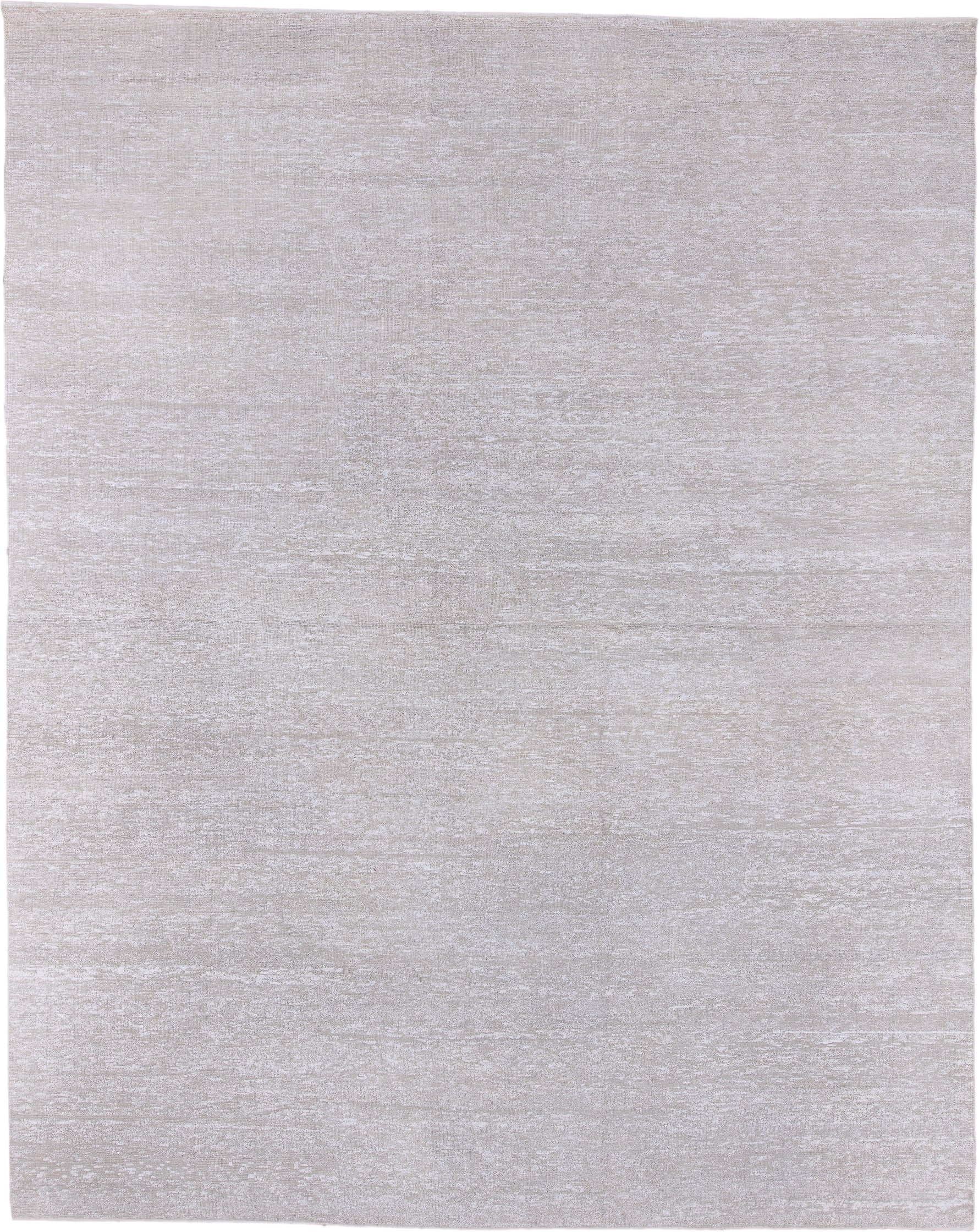 11' x 15' one-of-a-kind handmade vintage Sari Silk oversize rug. Color palette: ivory, cream, taupe, pearl, beige, gray