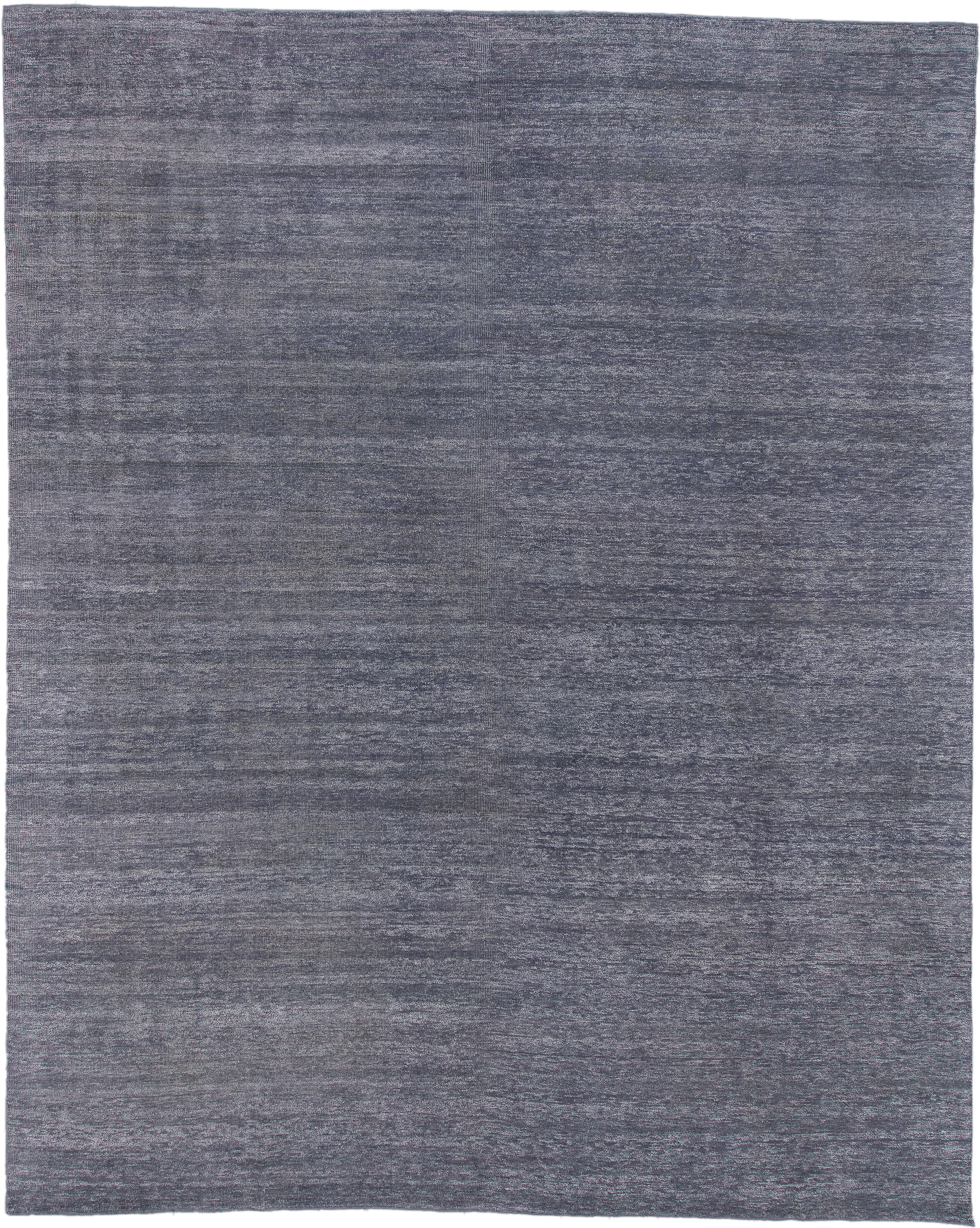 11' x 14' one-of-a-kind handmade vintage Sari Silk oversize rug. Color palette: slate, charcoal, silver, steel, gray, black