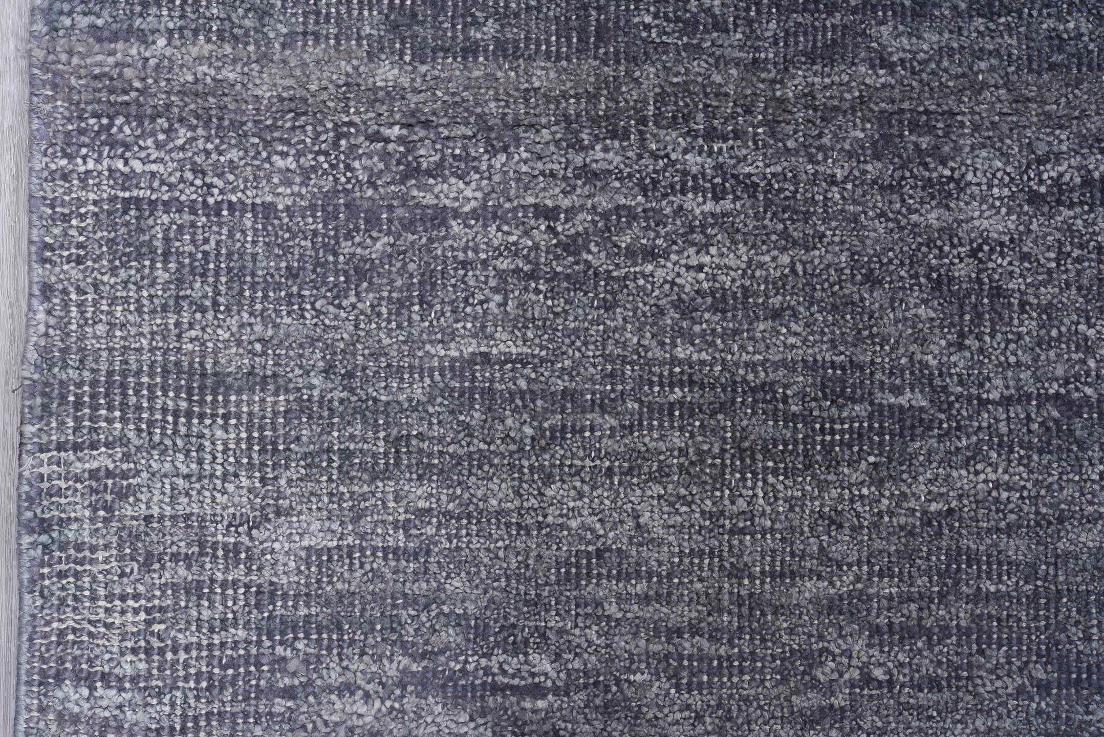 11' x 14' one-of-a-kind handmade vintage Sari Silk oversize rug. Color palette: slate, charcoal, silver, steel, gray, black