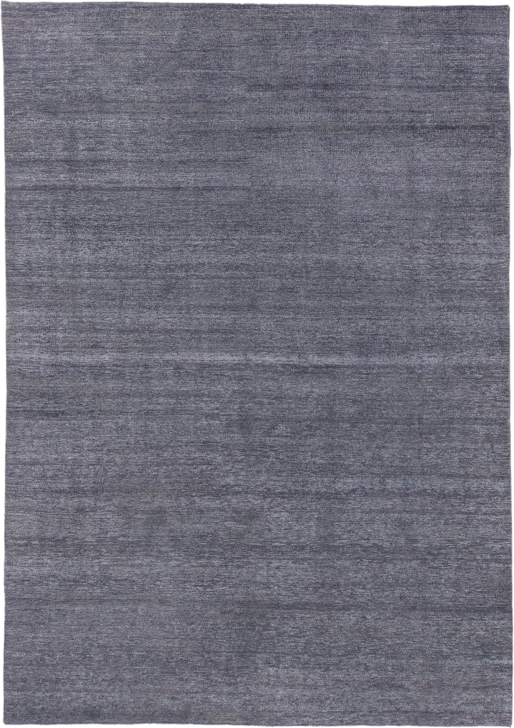 9' x 14' one-of-a-kind handmade vintage Sari Silk large size rug. Color palette: charcoal, slate, silver, gray, black