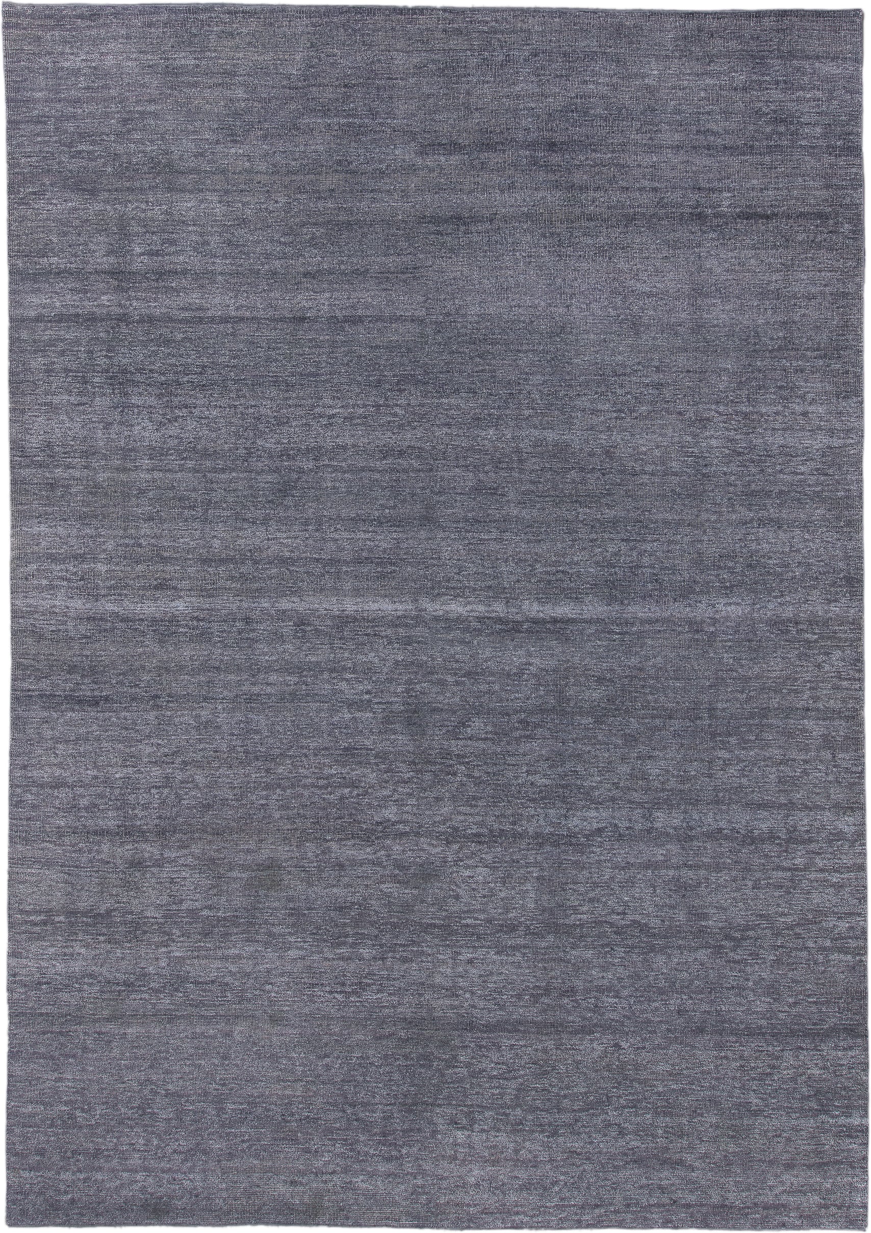 9' x 14' one-of-a-kind handmade vintage Sari Silk large size rug. Color palette: charcoal, slate, silver, gray, black