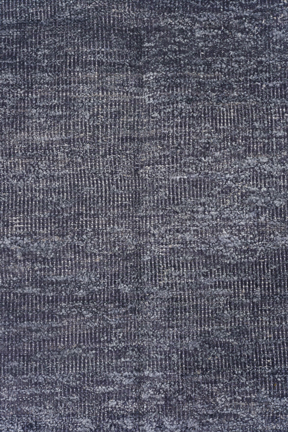 8' x 12' one-of-a-kind handmade vintage Sari Silk large size rug. Color palette: slate, silver, charcoal, pewter, gray