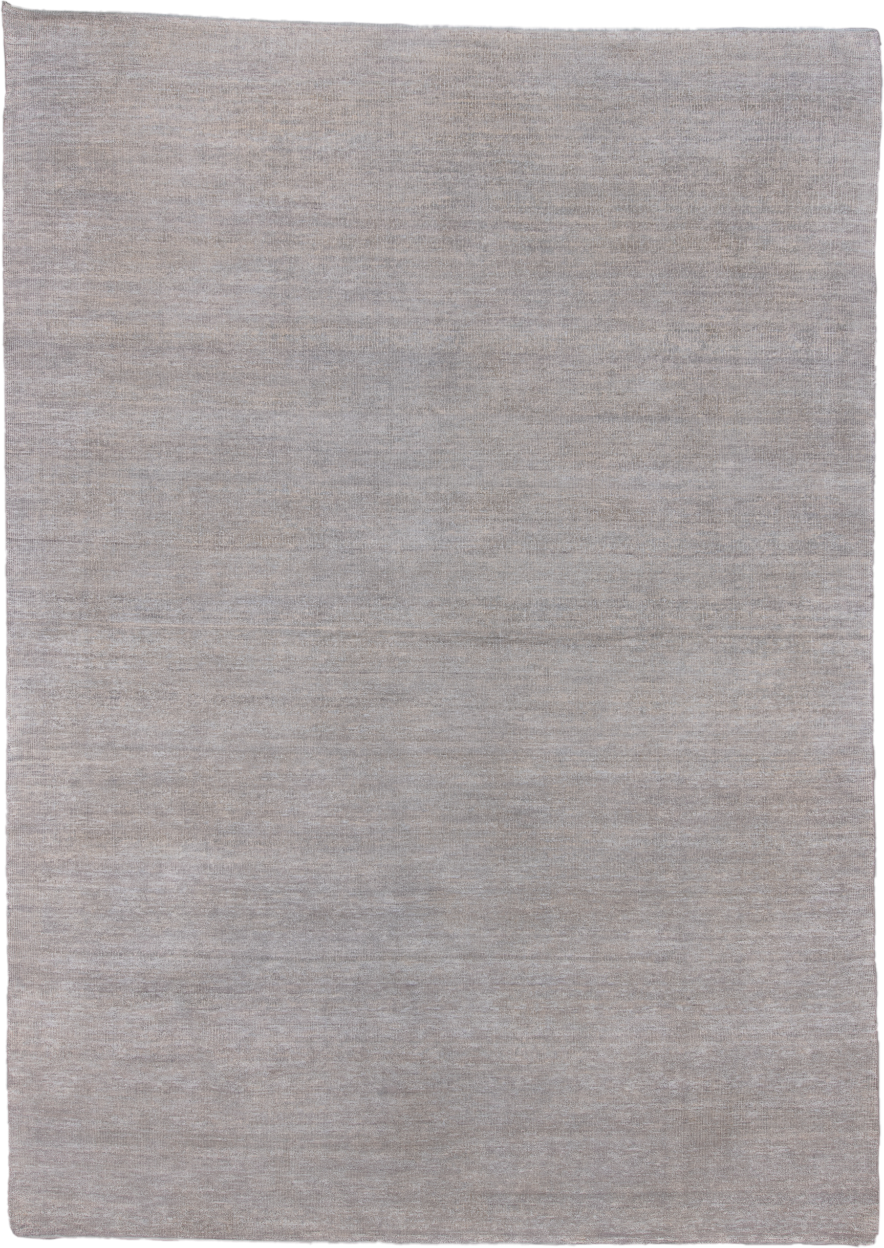9' x 13' one-of-a-kind handmade vintage Sari Silk large size rug. Color palette: taupe, silver, gray, greige, beige