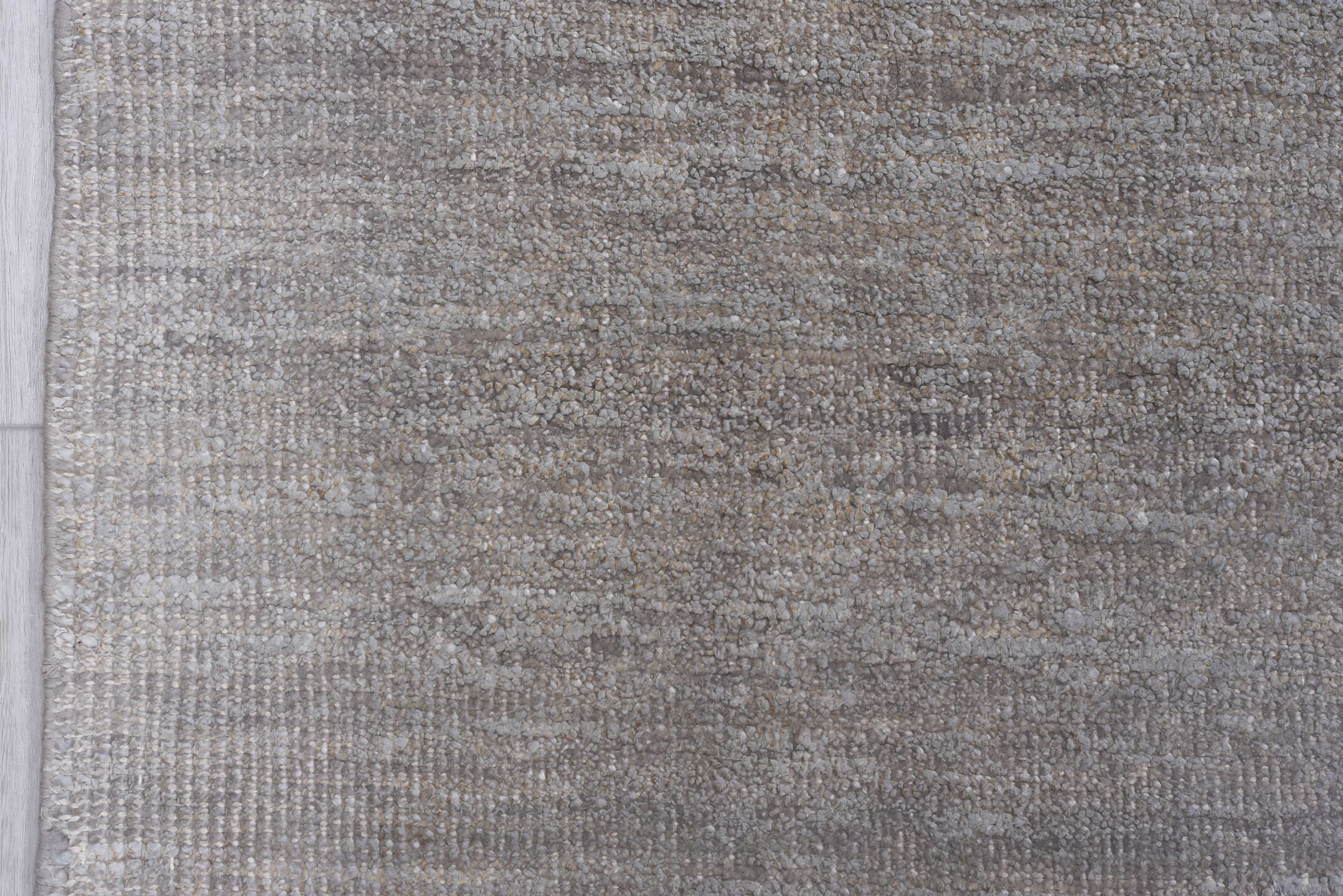 9' x 13' one-of-a-kind handmade vintage Sari Silk large size rug. Color palette: taupe, silver, gray, greige, beige