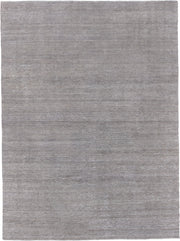 8' x 12' one-of-a-kind handmade vintage Sari Silk large size rug. Color palette: taupe, silver, gray, greige, ivory, beige