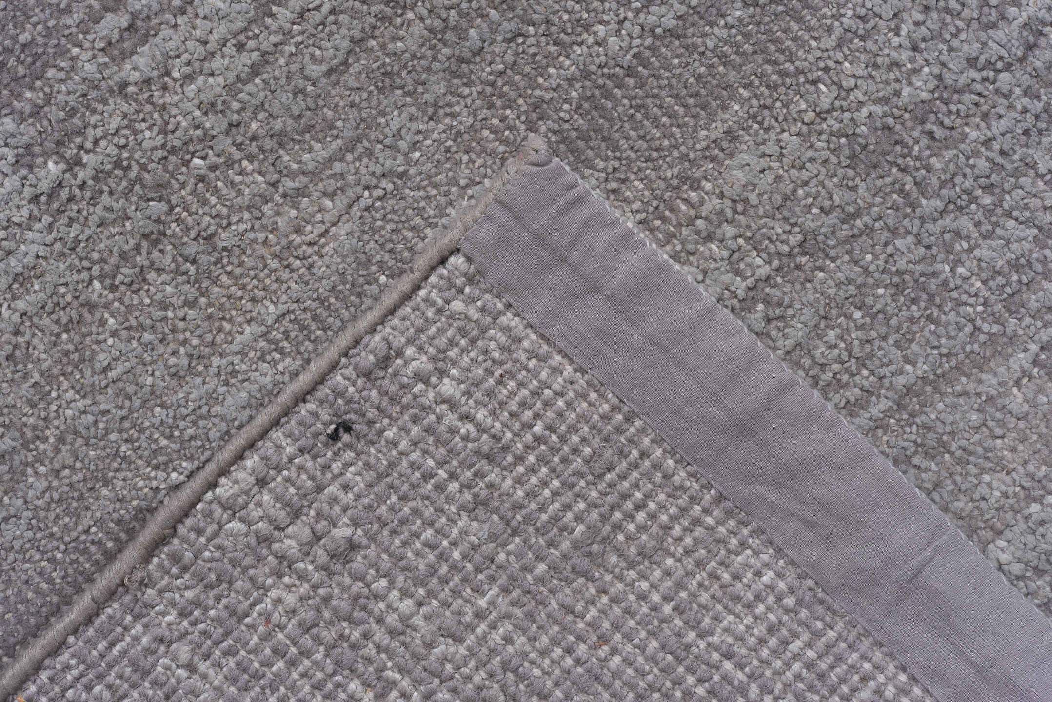 11' x 14' one-of-a-kind handmade vintage Plain oversize rug. Color palette: taupe, gray, greige, ivory, beige