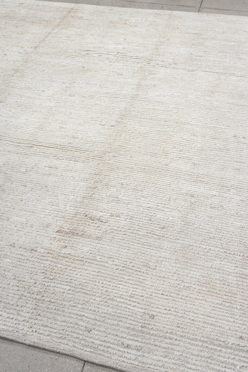 8' x 9' one-of-a-kind handmade vintage Tulu rug. Color palette: ivory, cream, beige, taupe, gray