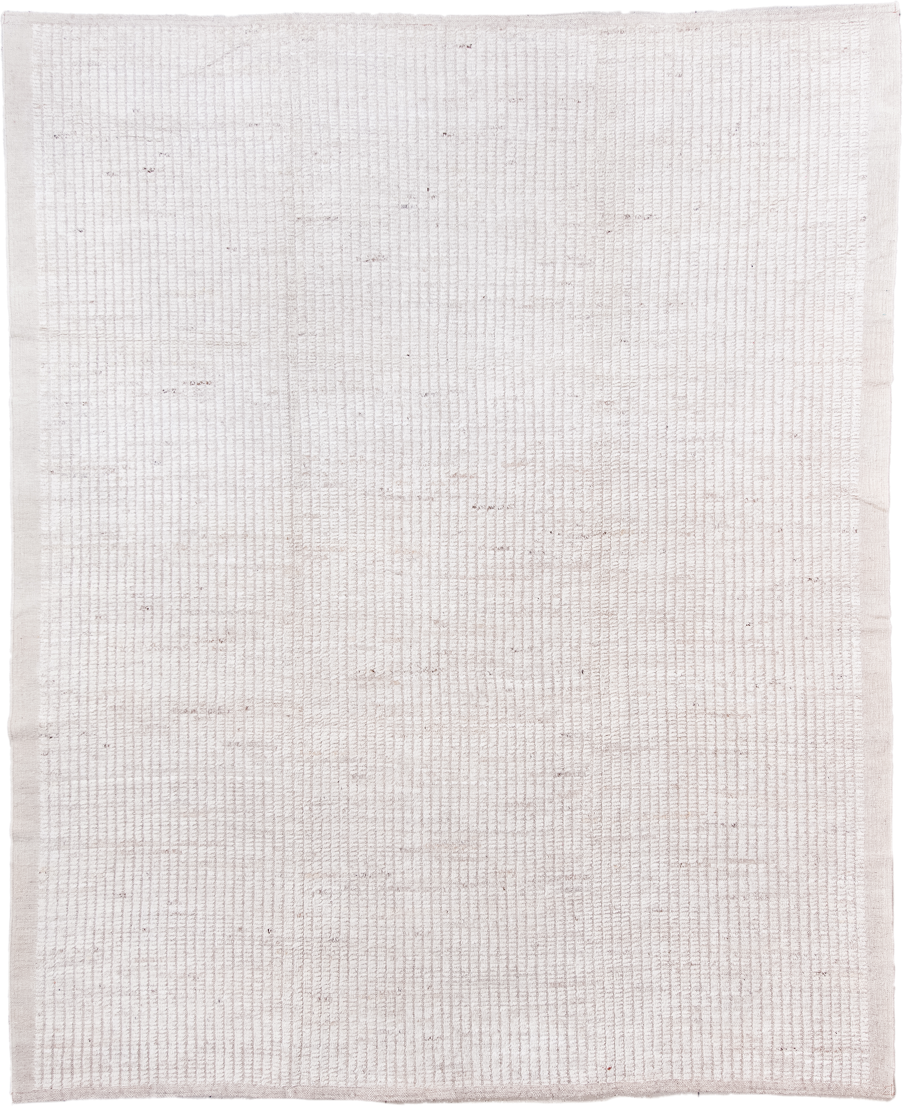 8' x 9' one-of-a-kind handmade vintage Tulu rug. Color palette: ivory, cream, taupe, beige, gray