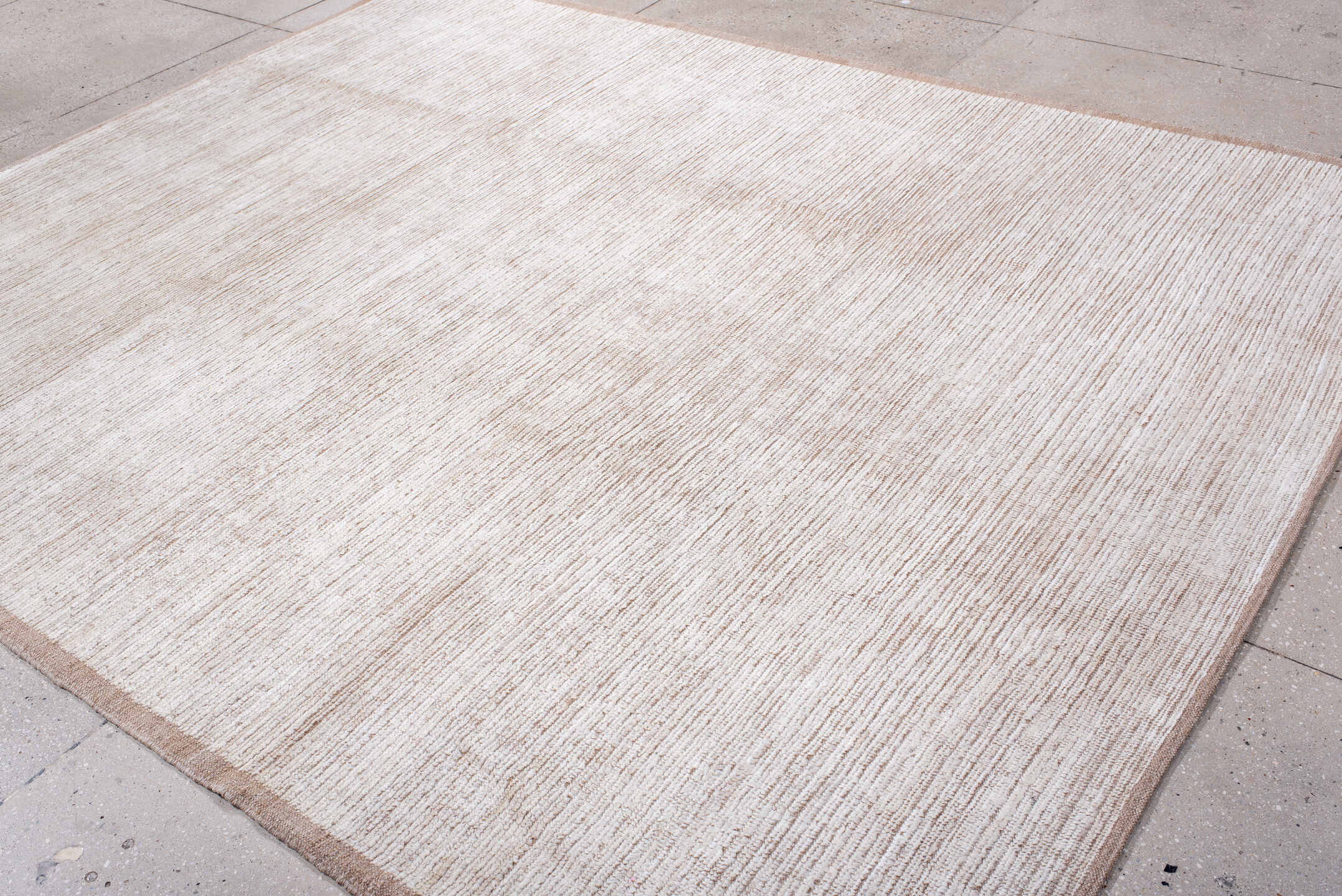 8' x 10' one-of-a-kind handmade vintage Tulu large size rug. Color palette: ivory, blush, beige, cream, taupe, pink, gray