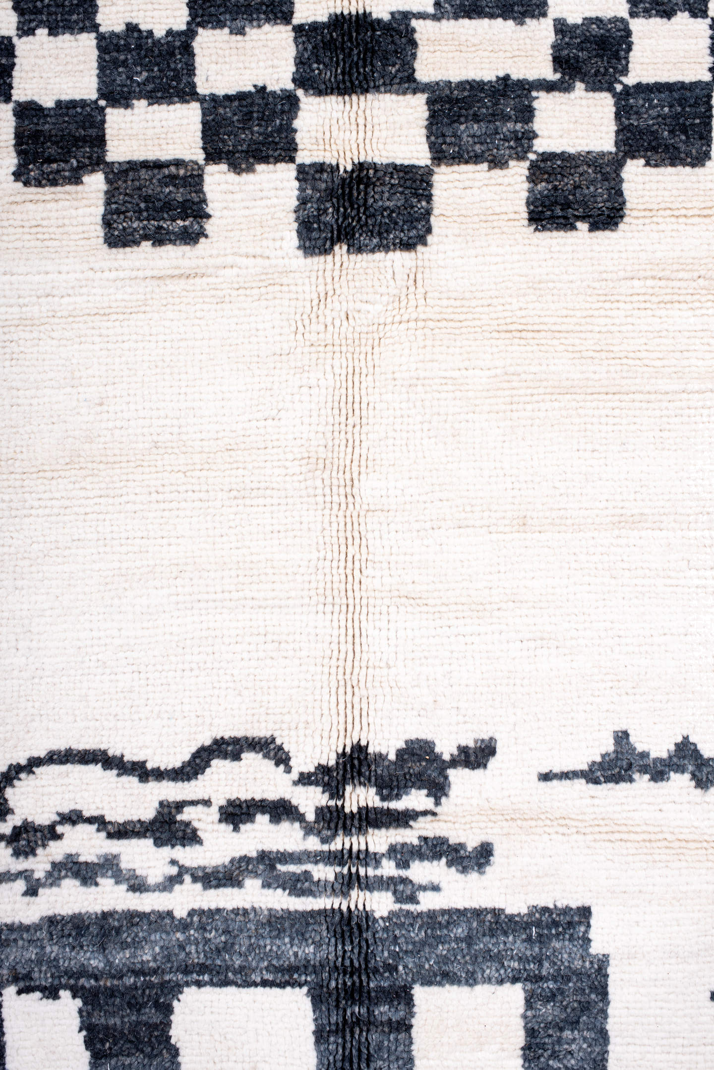 8' x 10' one-of-a-kind handmade vintage Moroccan large size rug. Color palette: ivory, charcoal, cream, gray, black
