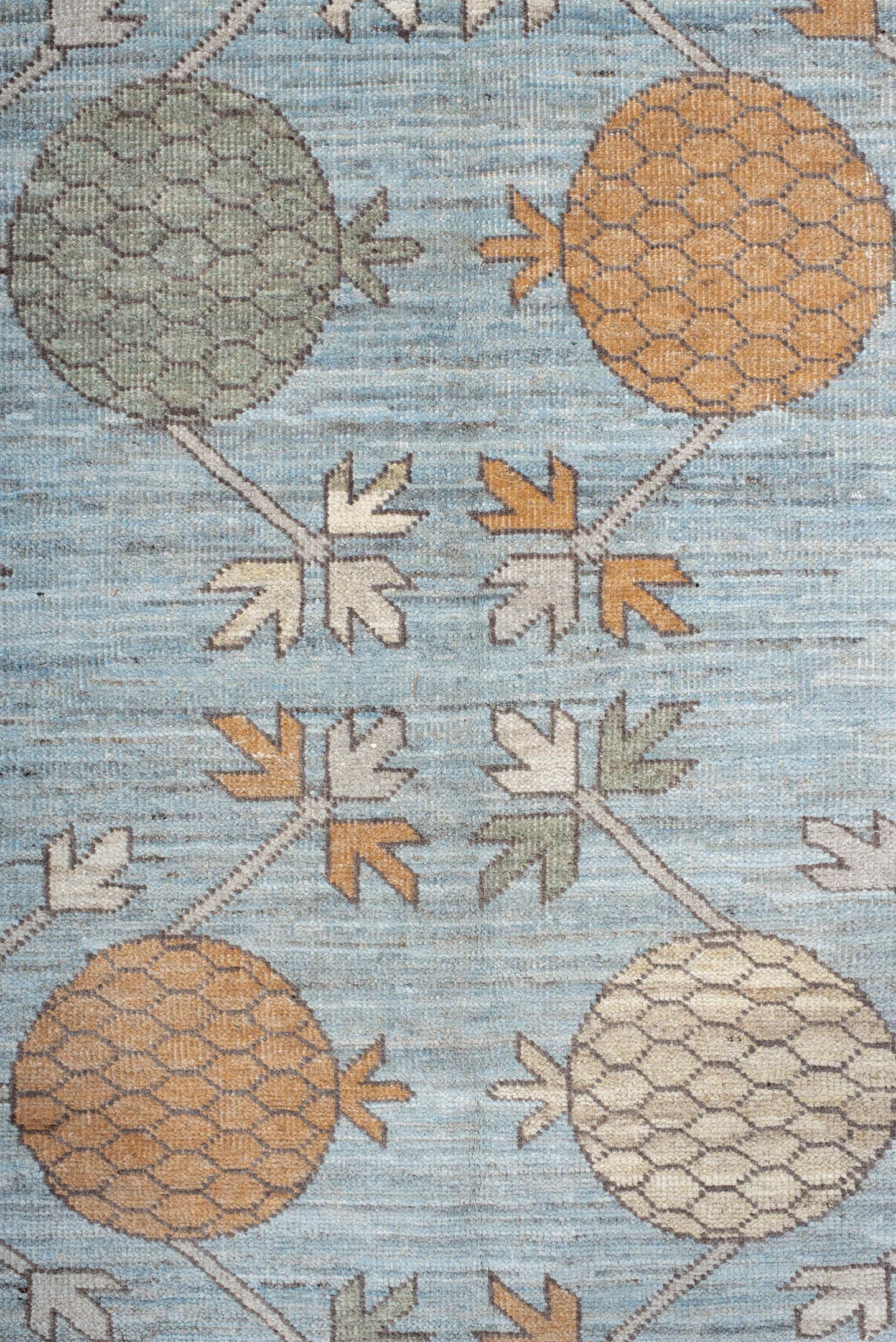 13' x 19' one-of-a-kind handmade vintage Khotan oversize rug. Color palette: pale blue, ivory, peach, taupe, sage, camel