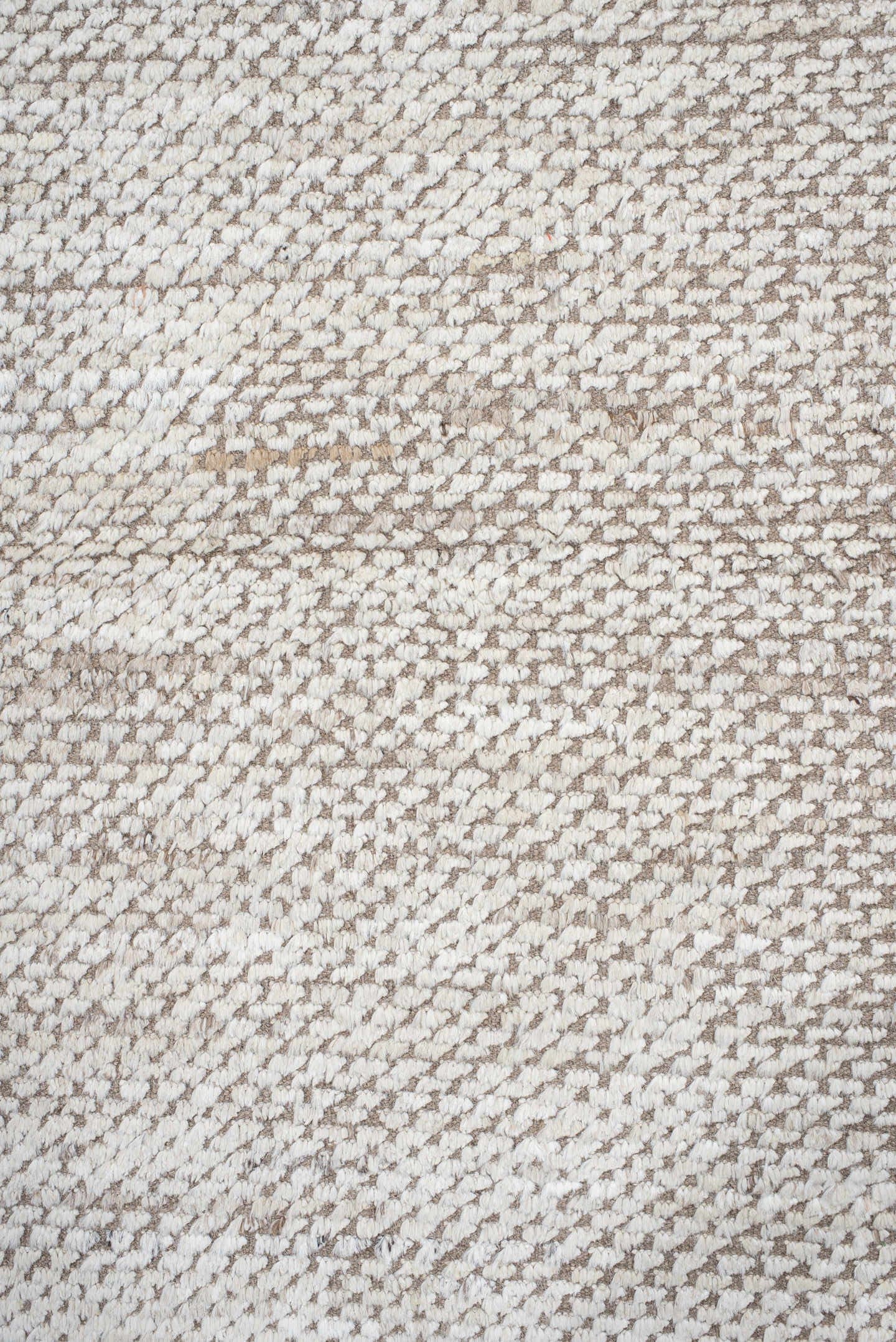 3' x 12' one-of-a-kind handmade vintage Tulu runner rug. Color palette: ivory, taupe, beige, gray
