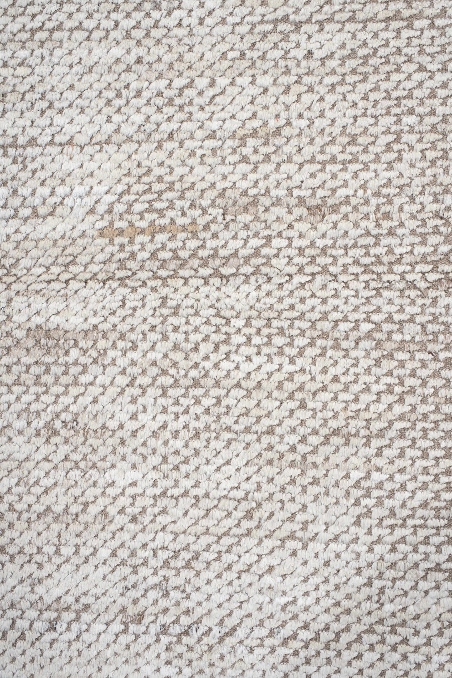 3' x 12' one-of-a-kind handmade vintage Tulu runner rug. Color palette: ivory, taupe, beige, gray