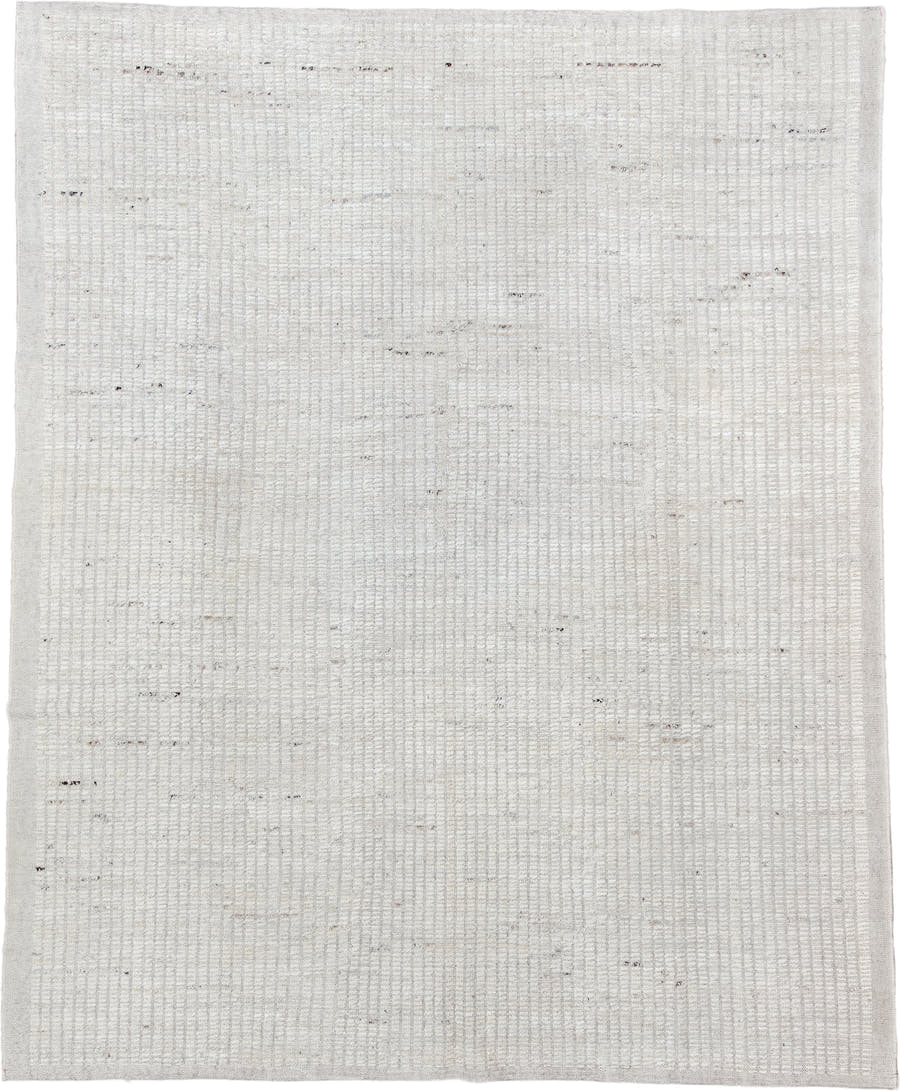 8' x 10' one-of-a-kind handmade vintage Tulu large size rug. Color palette: ivory, cream, taupe, beige, camel, brown, gray